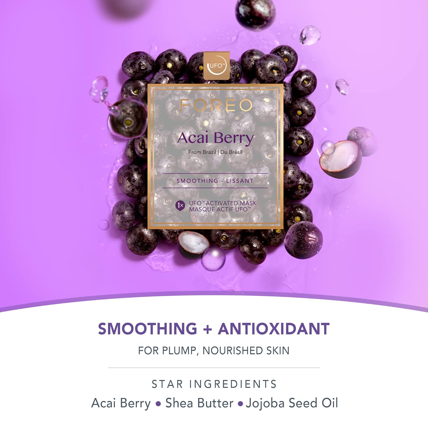 Thumbnail 2 de FOREO Acai Berry UFO-aktivierte Gesichtsmaske (6er-Pack) für trockene & alternde Haut – kompatibel mit allen UFO-Geräten