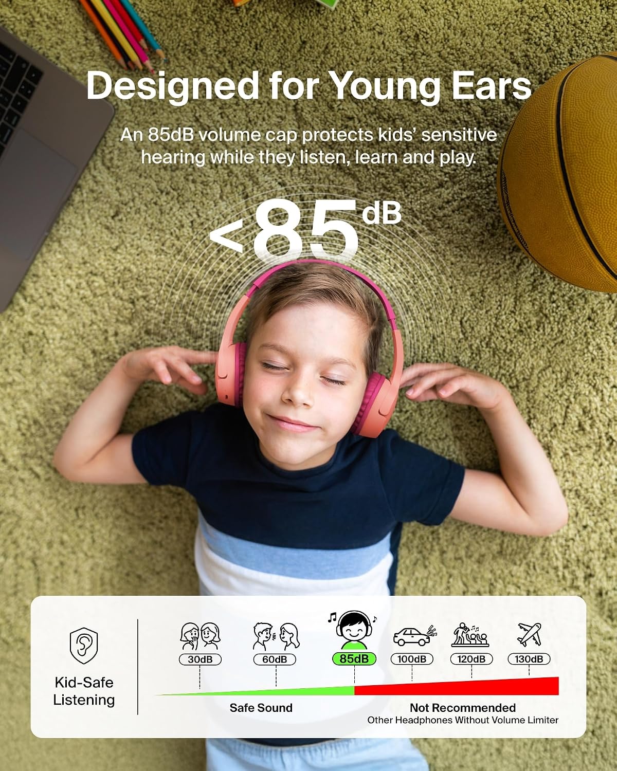 Thumbnail 2 de Belkin SoundForm Mini kids Bluetooth headphones 30H