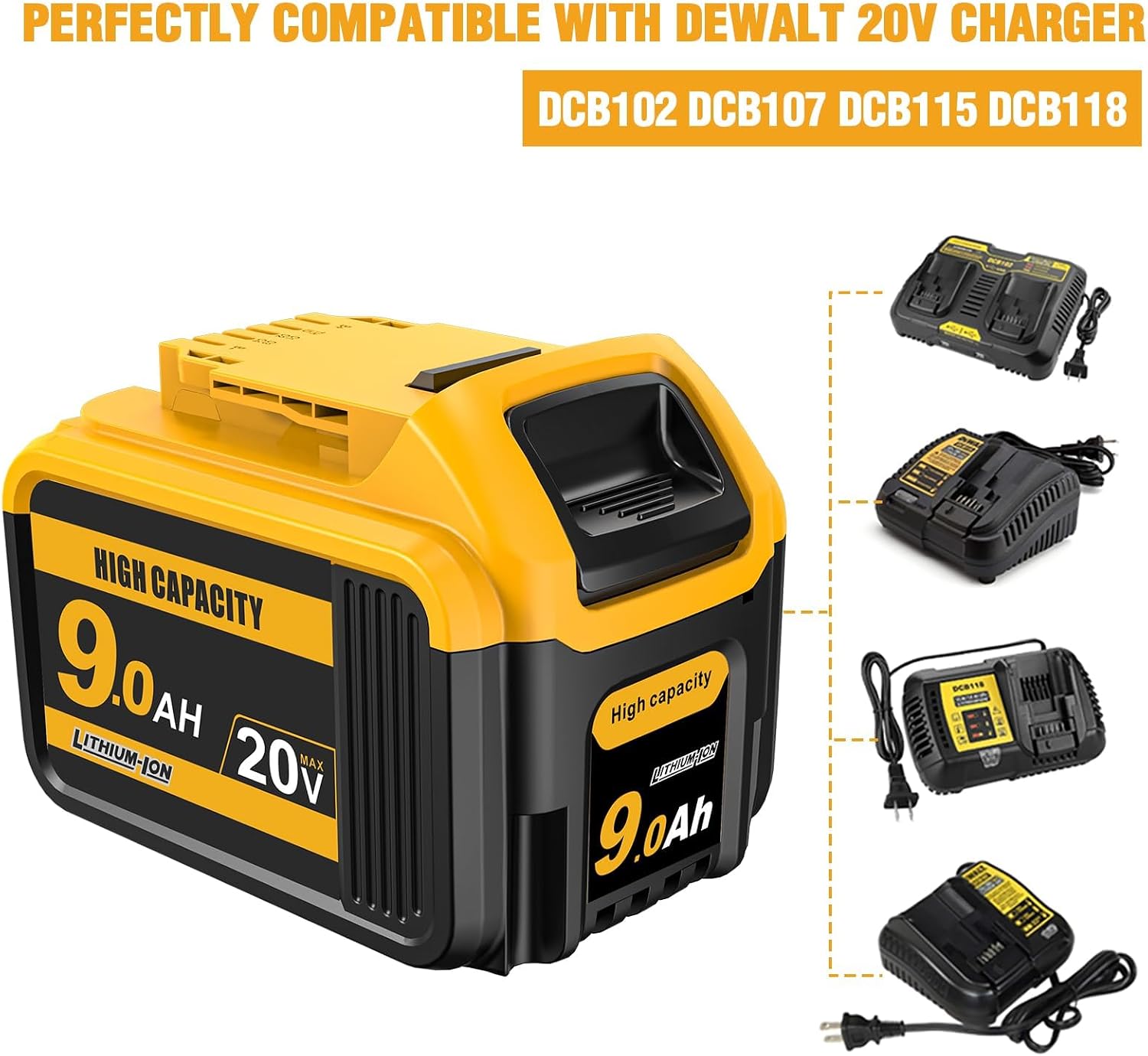 Thumbnail 3 de DeWalt-compatible replacement battery 9.0Ah