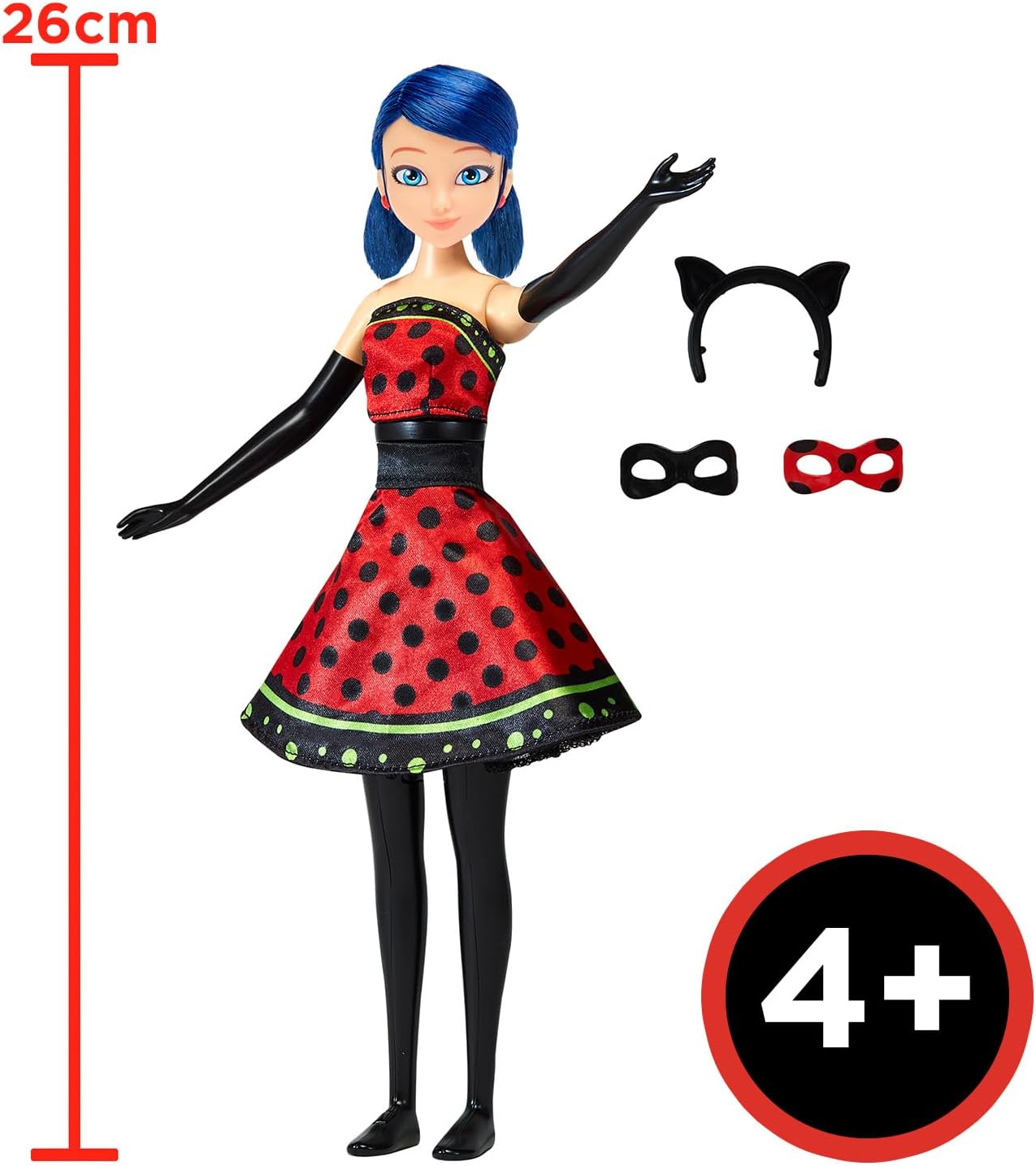 Detalle de Bandai Miraculous P50414 transformationsdocka, 26 cm, två dräkter och rörliga leder