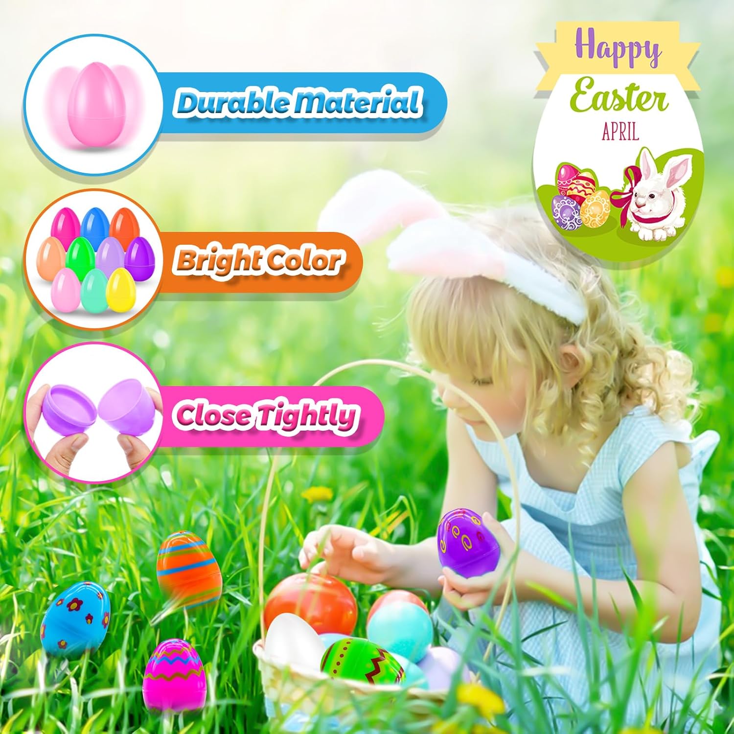 Thumbnail 3 de RALLYPANDA 500Pcs Empty Plastic Easter Eggs