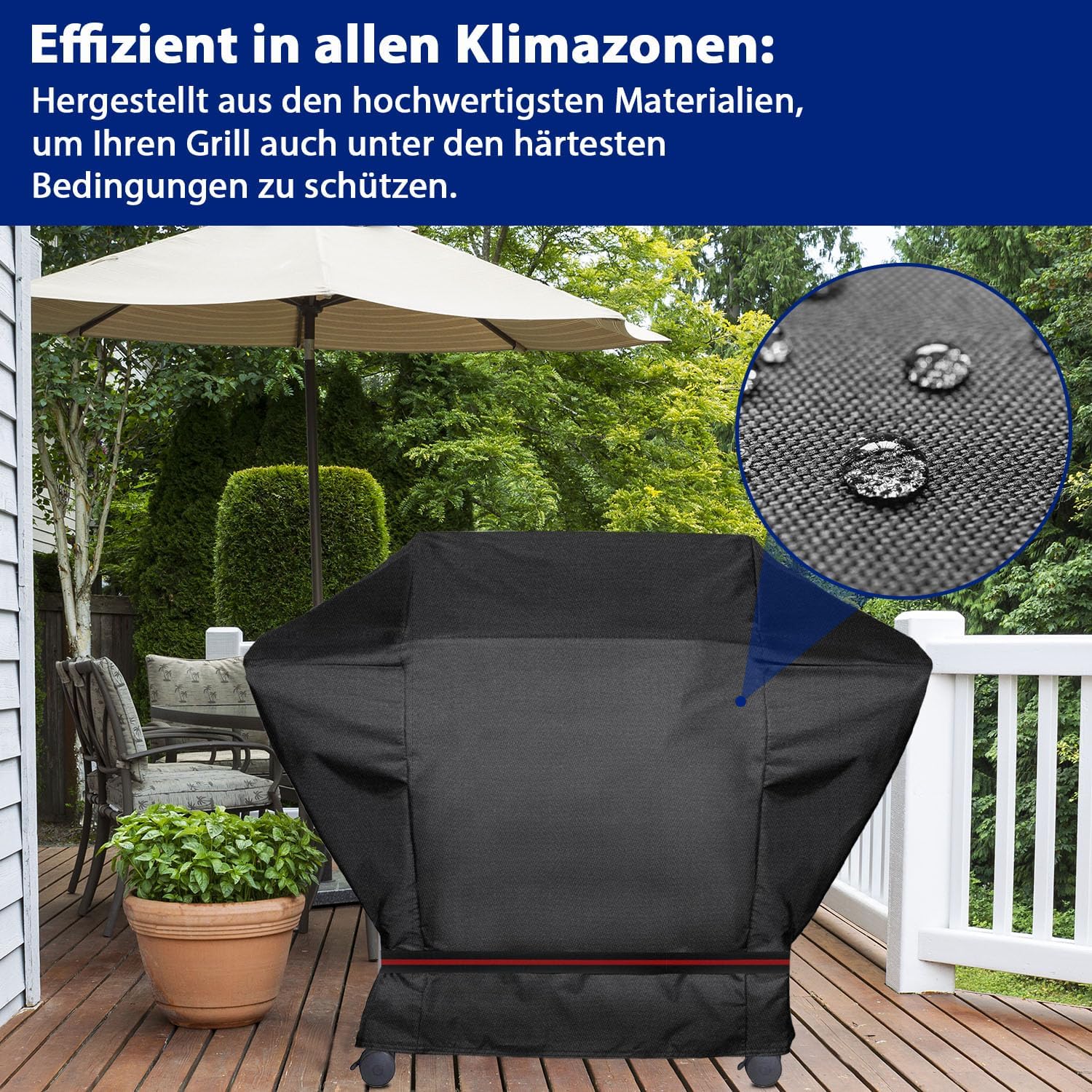 Detalle de Abdeckhaube für Enders Gasgrill – wasserdichte 600D Abdeckung für Chicago 4 K, Cubiq Pro 3 KR Turbo und mehr