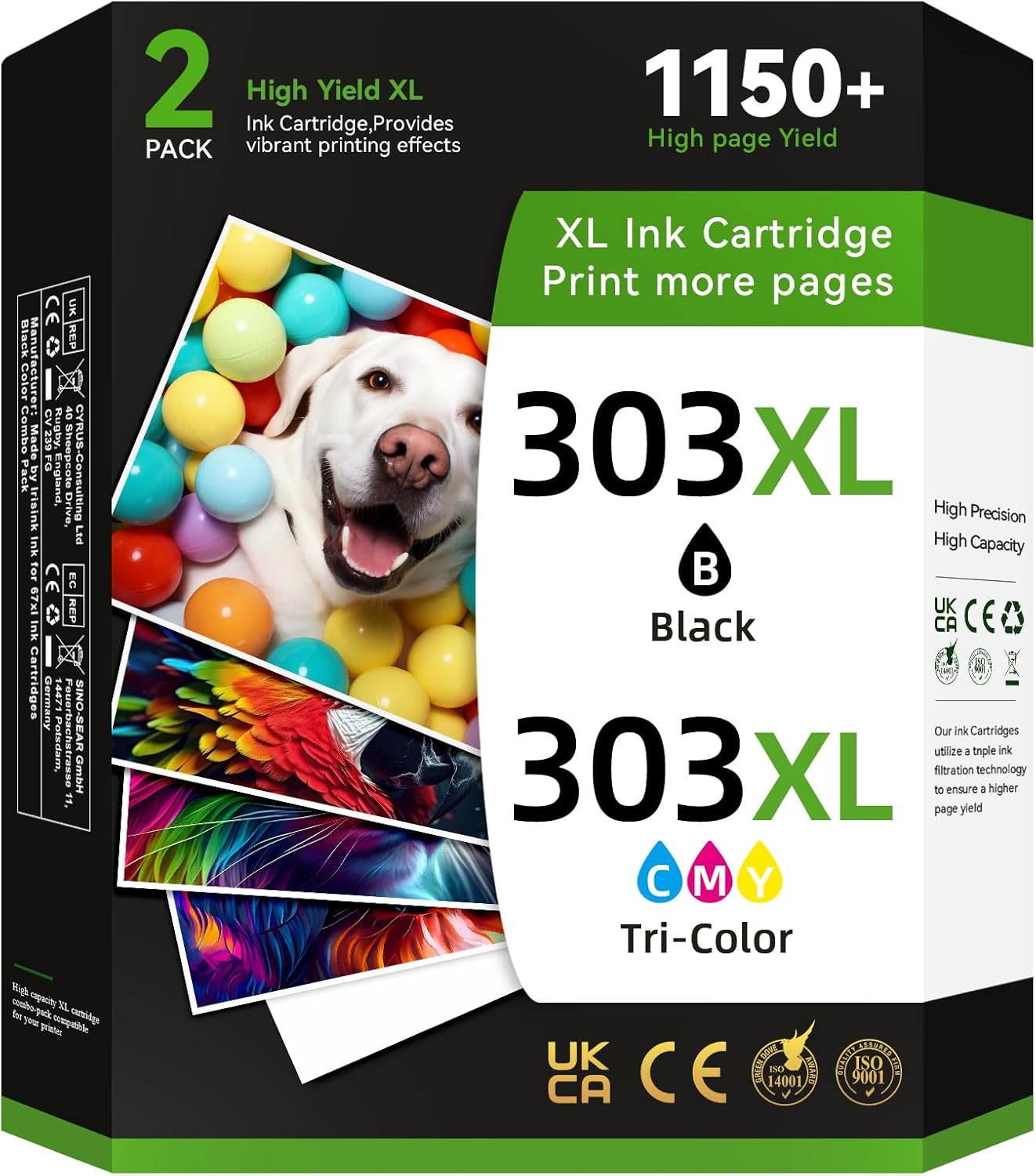 Detalle de DRPRINTON 303XL Black & Colour Ink Cartridges Combo Pack (High Yield) for HP 303-compatible printers