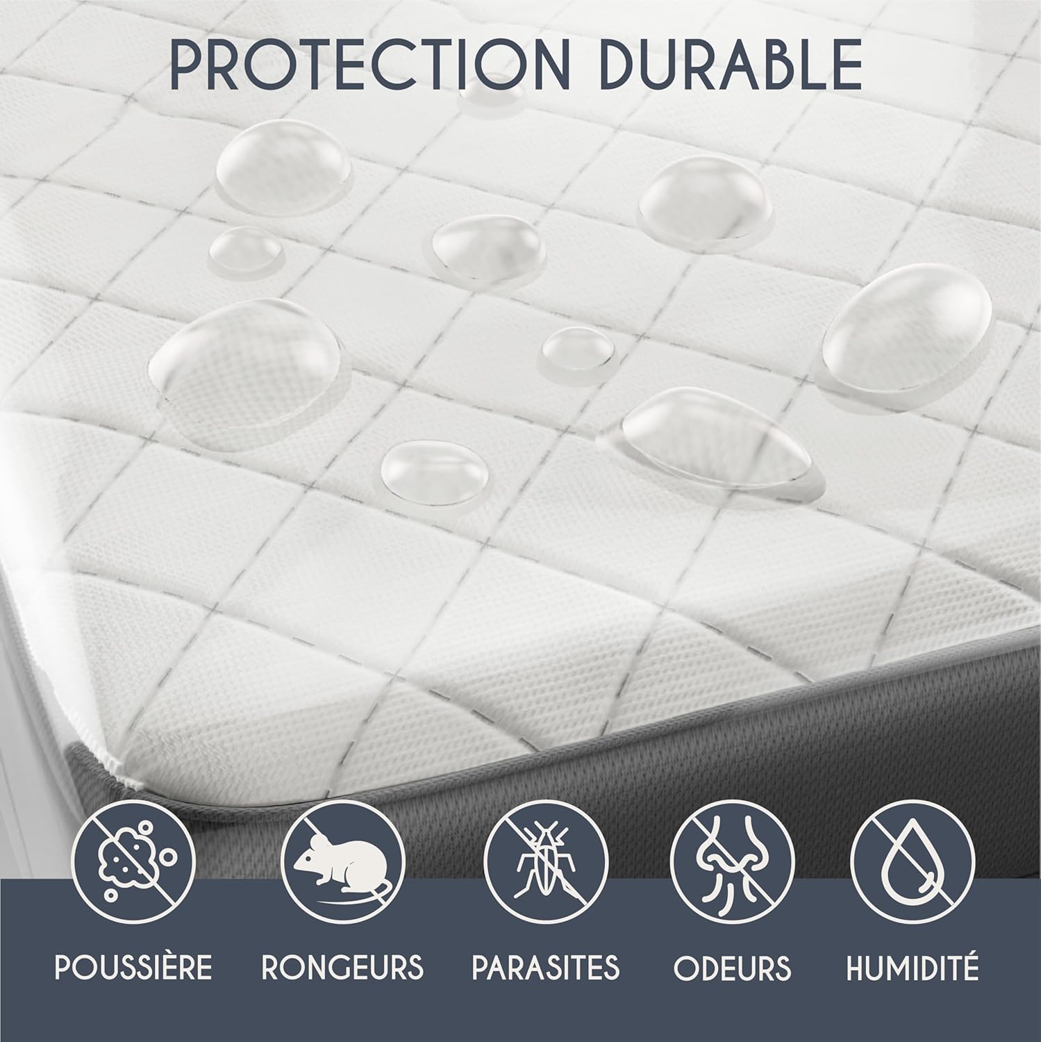 Thumbnail 2 de Dreamzie lot de 2 housses de matelas de déménagement 160x200 cm (épaisseur 30 cm) avec zip pratique