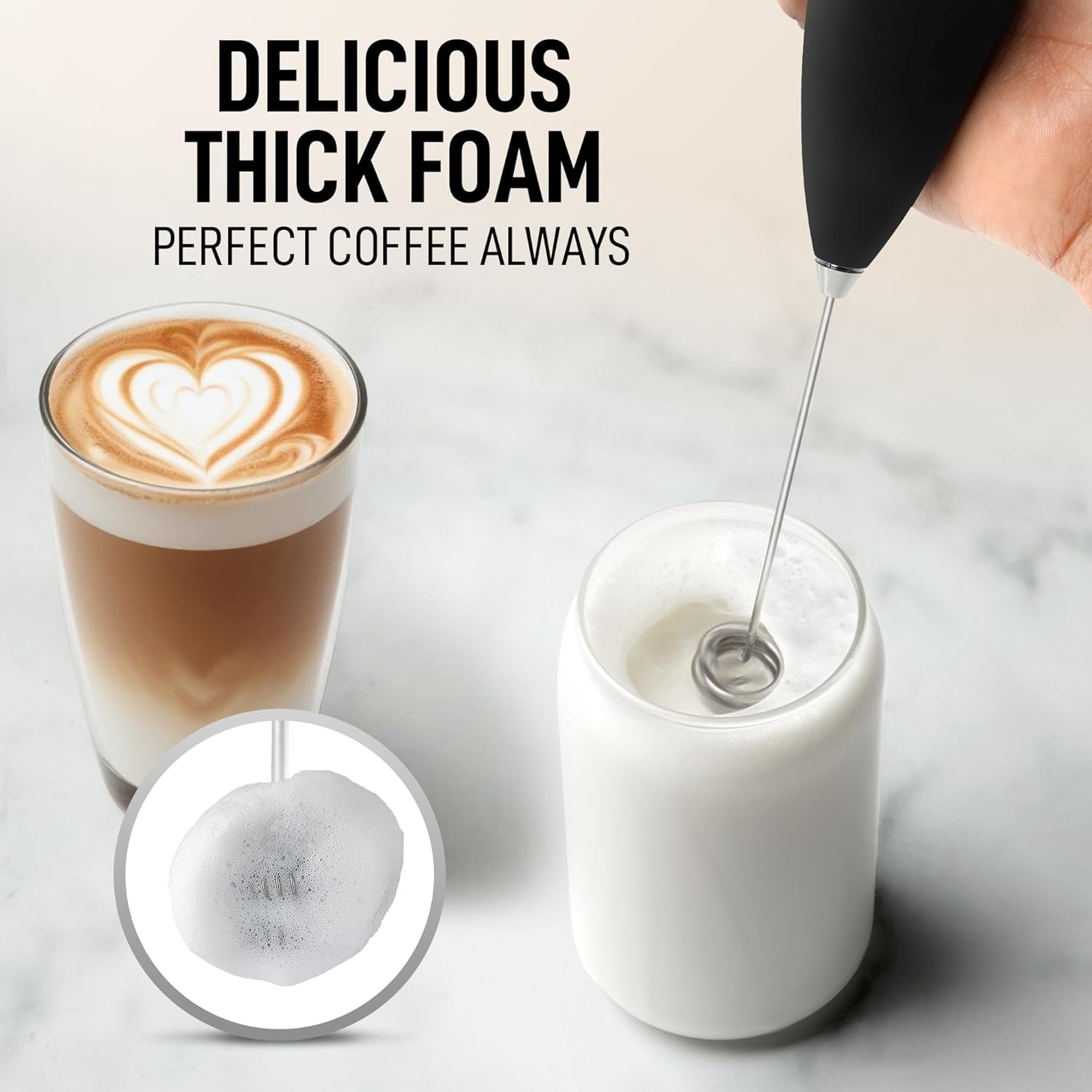 Thumbnail 1 de Zulay Kitchen Double Milk Frother (Handheld) with 2 AA Duracell Batteries