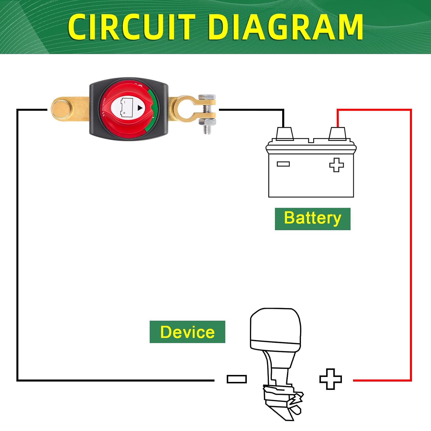 Thumbnail 2 de Bolatus Batterie- Trennschalter 12V–48V (Negativpol) – 200 A, wasserdicht für Auto, Truck, Boot & Wohnmobil
