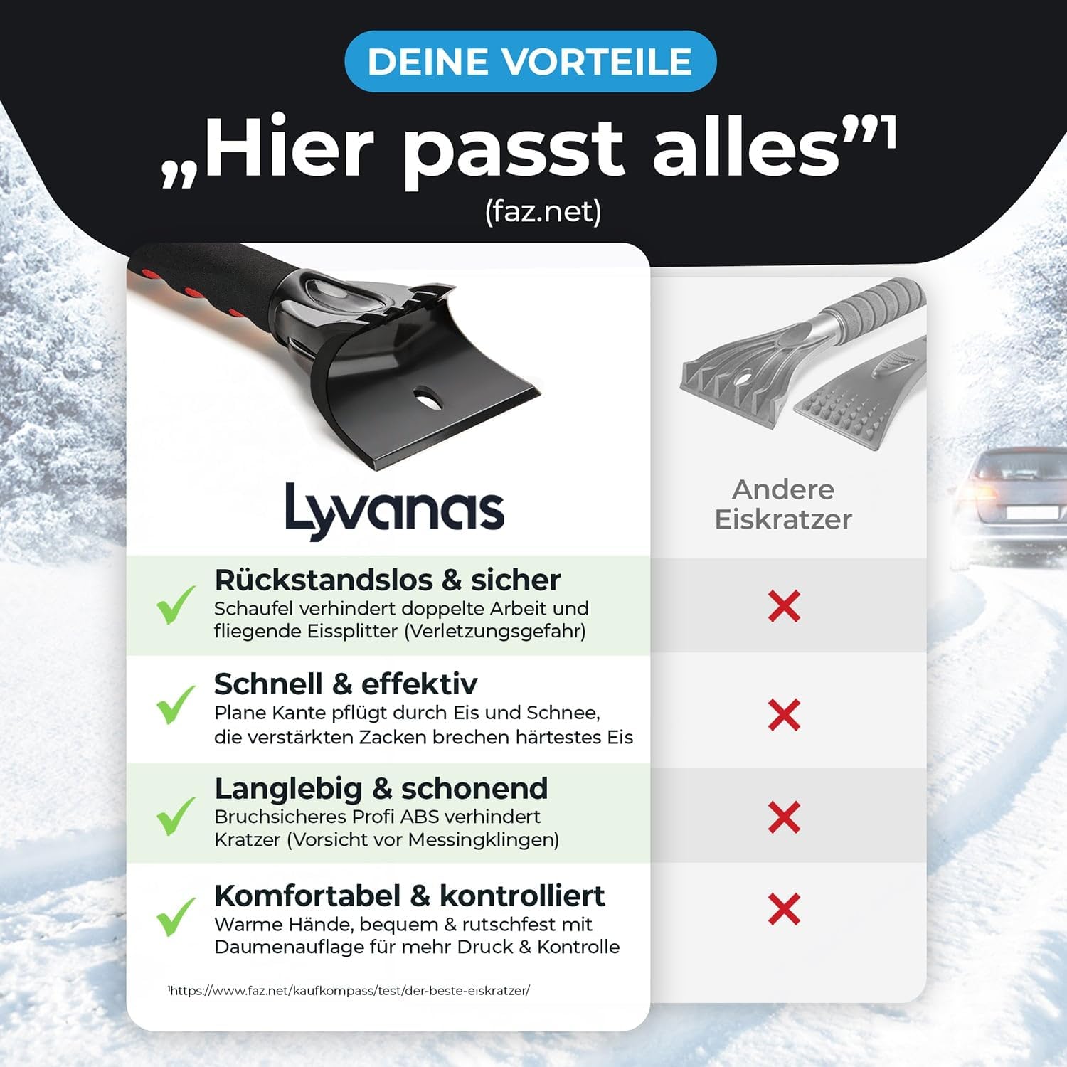 Thumbnail 5 de LYVANAS Eiskratzer Auto–Testsieger 2025