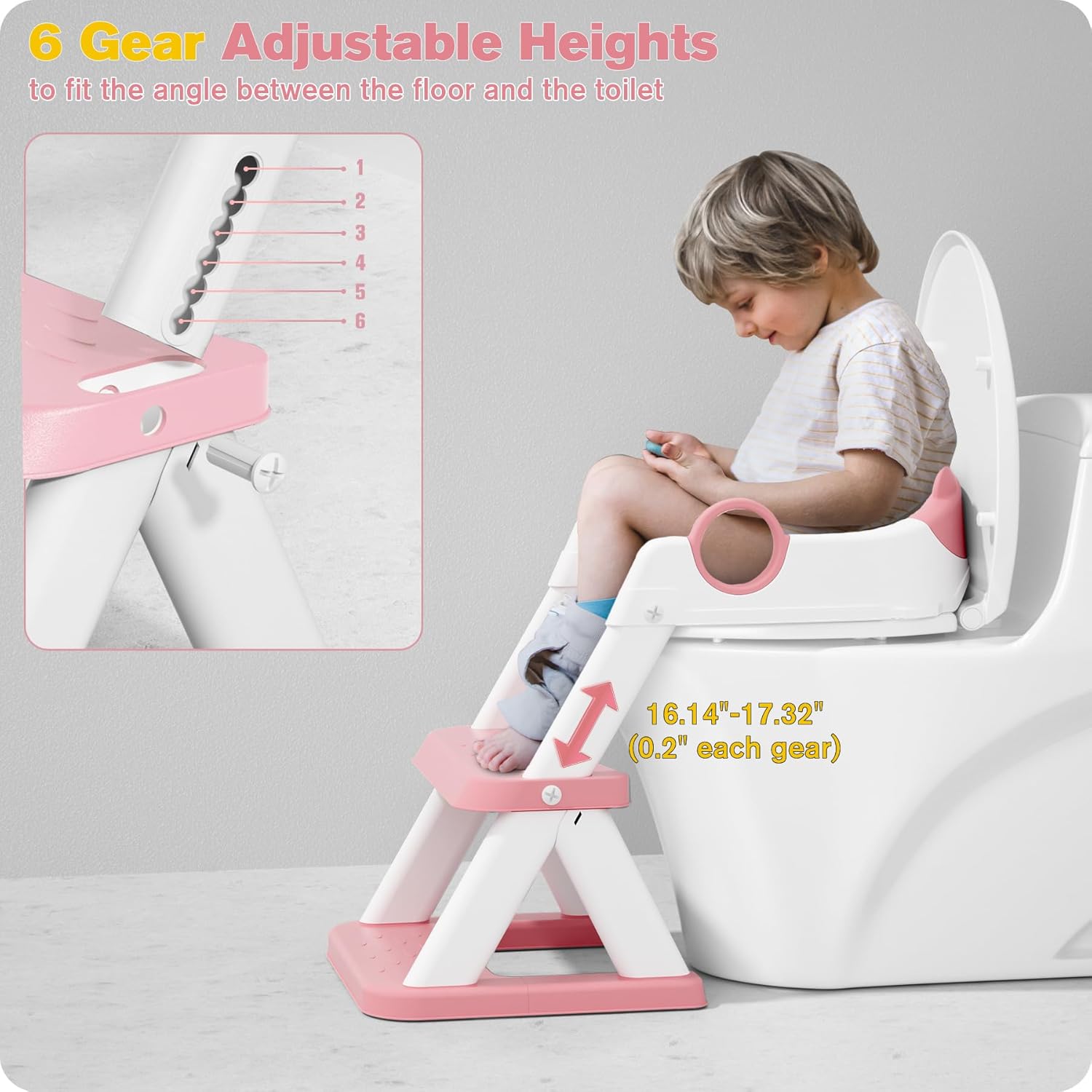 Detalle 2 de Rabb Kindertoilettenleiter 2 in 1 für Kinder