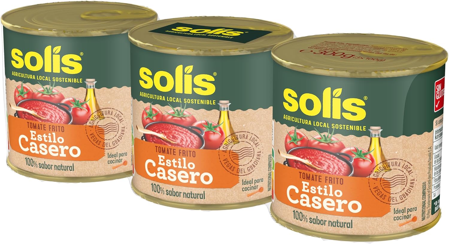 Detalle de SOLÍS Tomate Frito Casero Pack de 6 x 3 latas 🍅