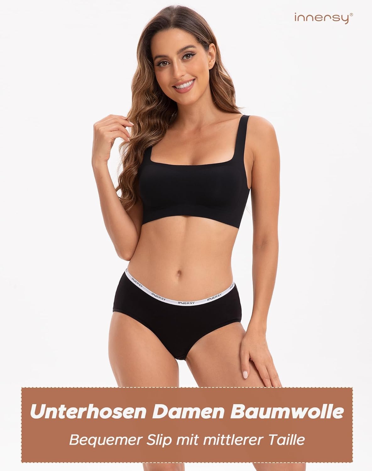 Thumbnail 1 de INNERSY Damen Unterwäsche Slips 6er Pack aus Baumwolle – Hoodie Hipster, bequem & formstabil