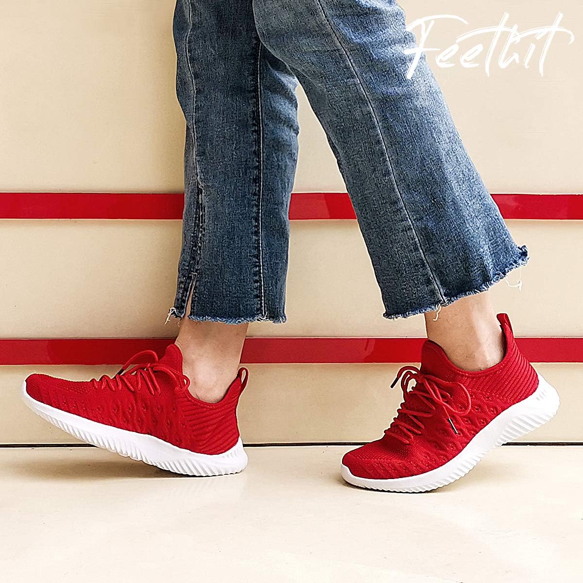 Detalle 2 de Feethit Womens Slip On Walking Shoes lightweight sneakers