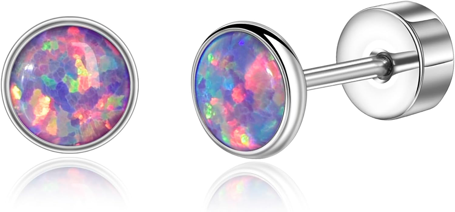 Thumbnail 6 de Titan Ohrringe Hypoallergen G23 – Schraubverschluss, 4–5 mm, mit Zirkonia