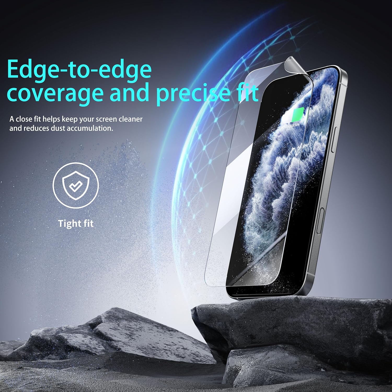 Detalle de JUVENPROTO 3 Pack TPU Screen Protectors for iPhone 14 Pro