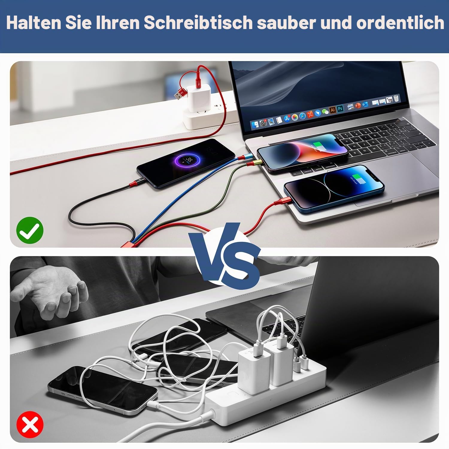 Thumbnail 6 de Minlu Multi USB Kabel 4-in-2: Universal 2-in-1 Kabelset mit 2x 1,2 m