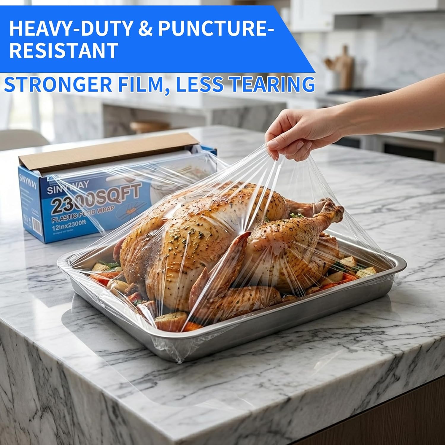 Thumbnail 6 de 12" x 2300 SqFt Plastic Wrap with Slide Cutter — Commercial-Size Cling Wrap for Home or Kitchen