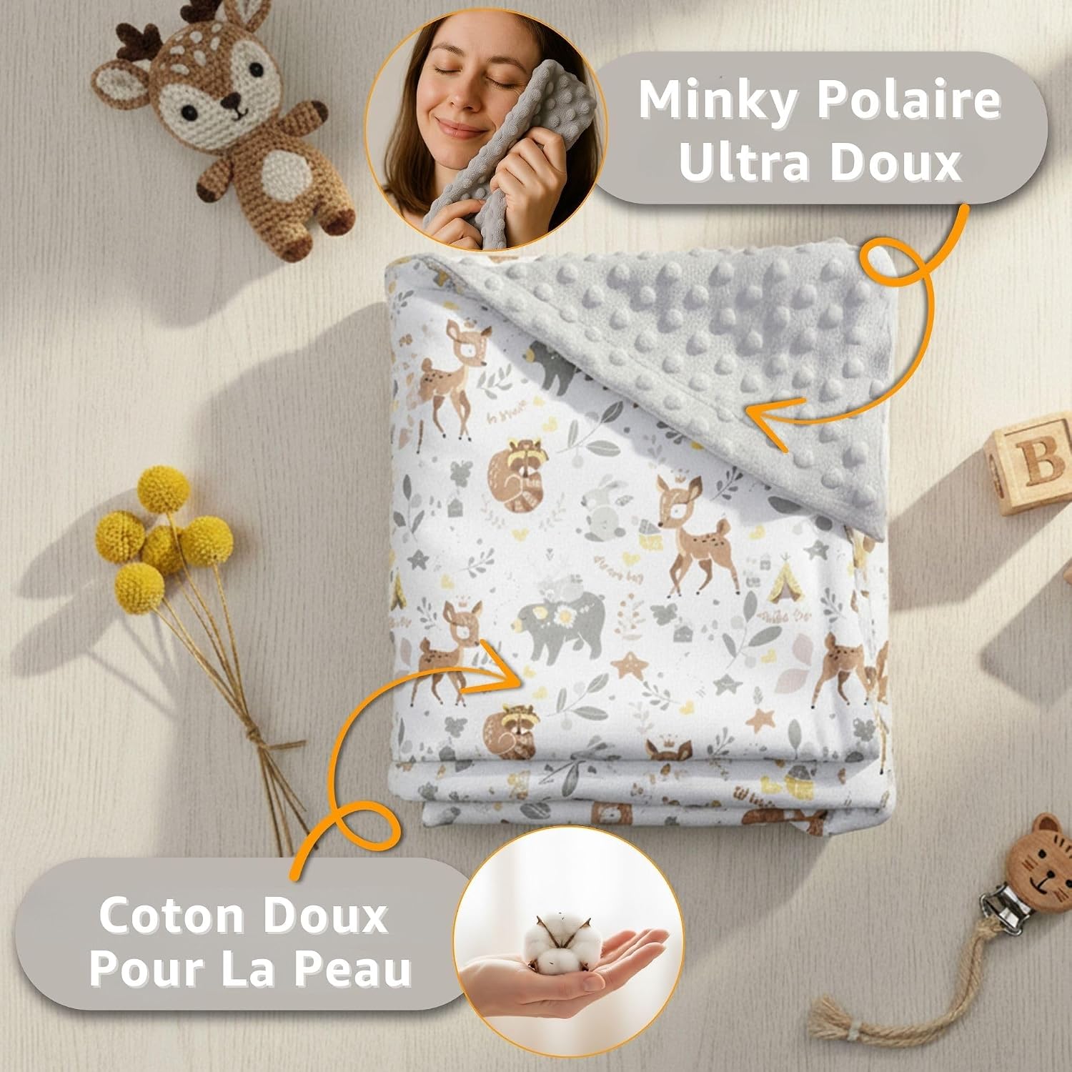 Thumbnail 3 de Totsy Baby Couverture nid d'ange 90 x 90 cm