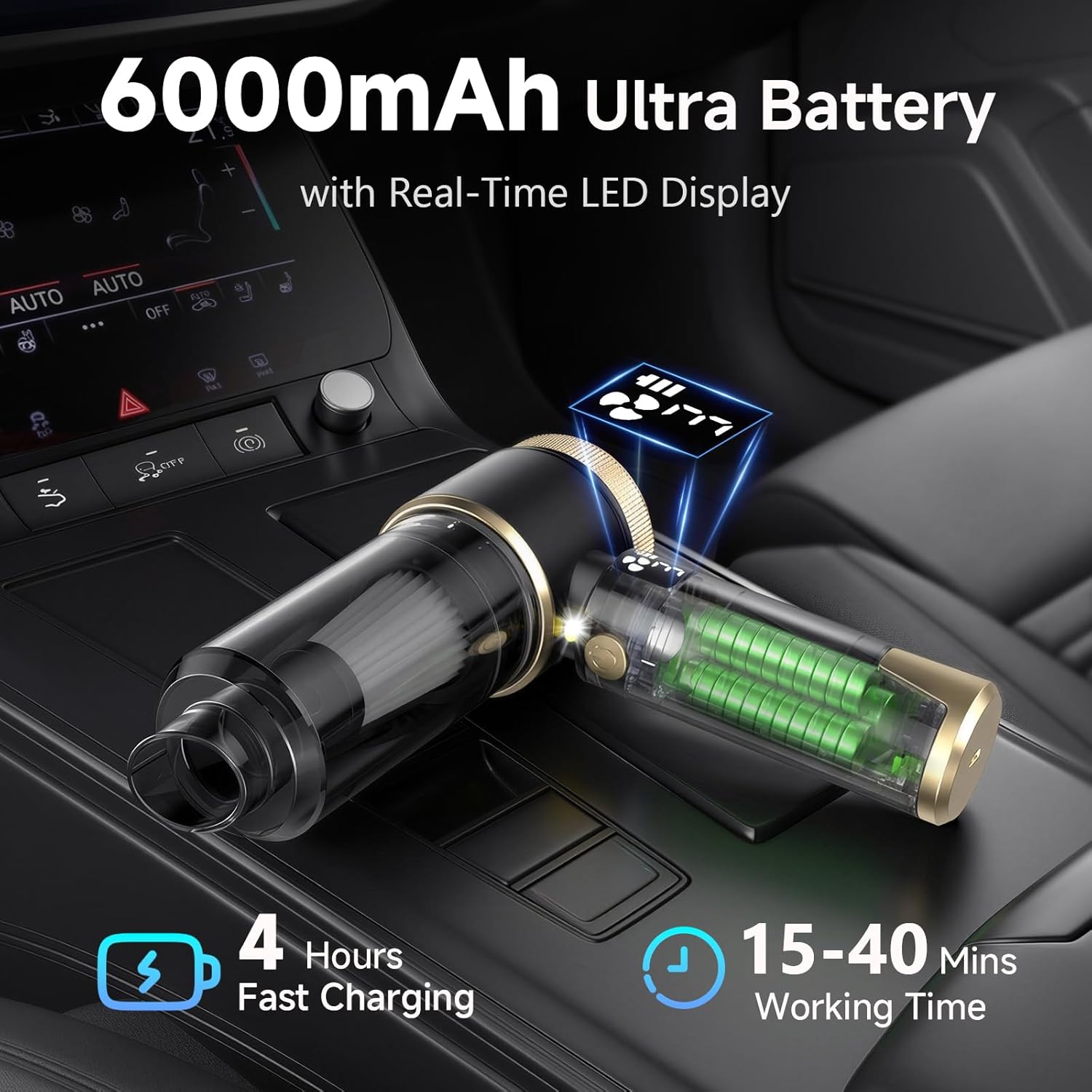 Thumbnail 3 de MZGO 4-in-1 Handheld Vacuum Cleaner — 22000Pa, Cordless, 6000mAh, 4-in-1 versatility