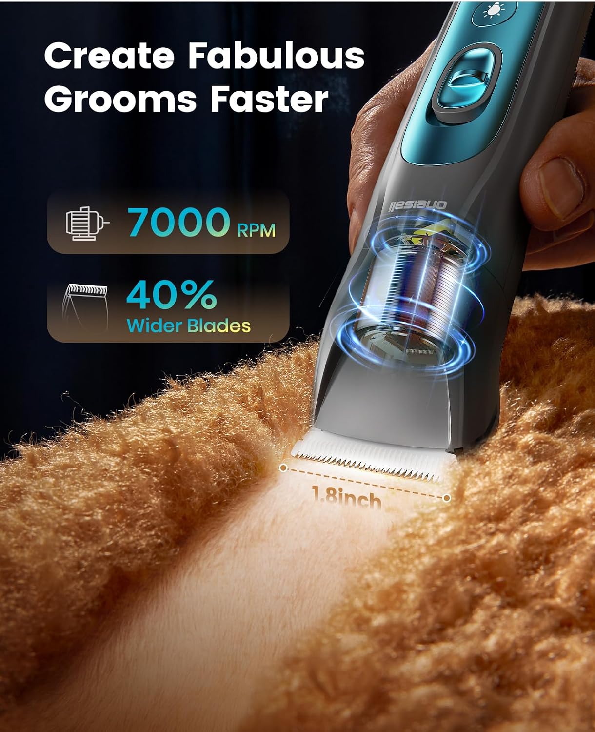 Thumbnail 1 de oneisall 2025 4-in-1 stille trimmer voor honden en katten met ledlicht
