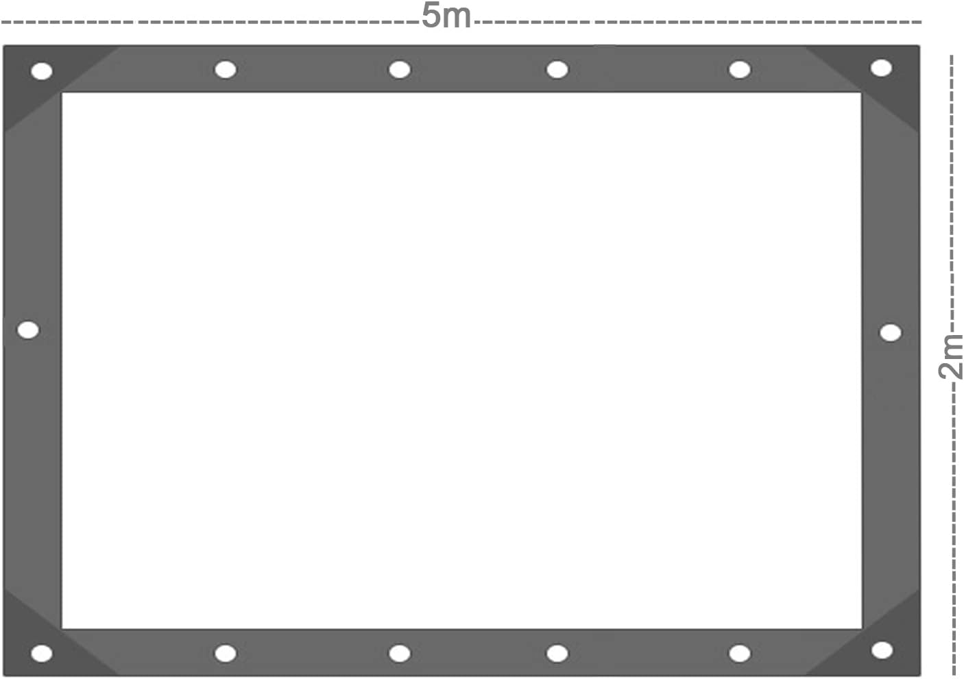 Detalle de 2x5m wasserdicht transparente Plane mit Ösen – Abdeckplane / Tarp mit Planenspanner-set