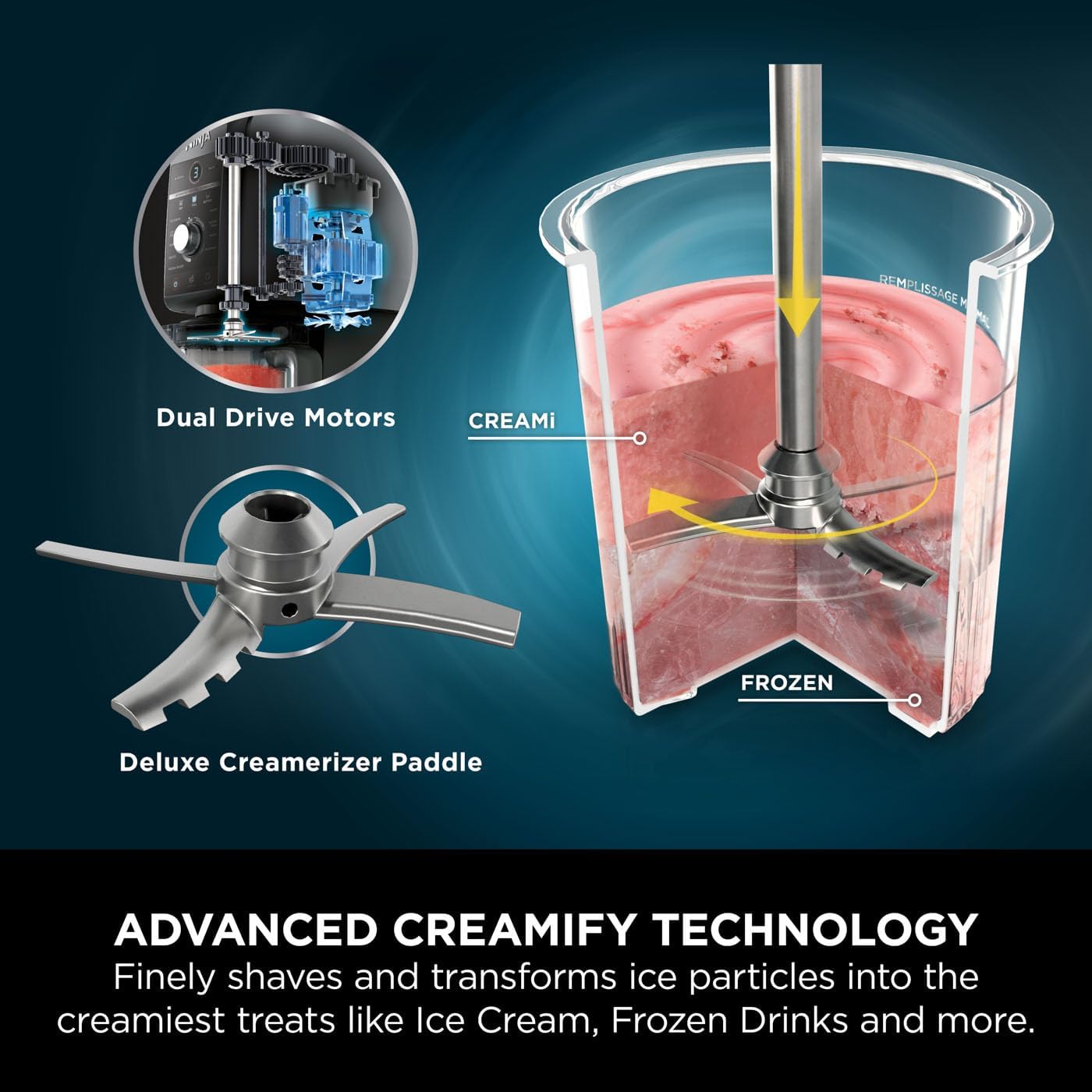Detalle de Ninja CREAMi Deluxe ice cream maker 3 tubs 🍨