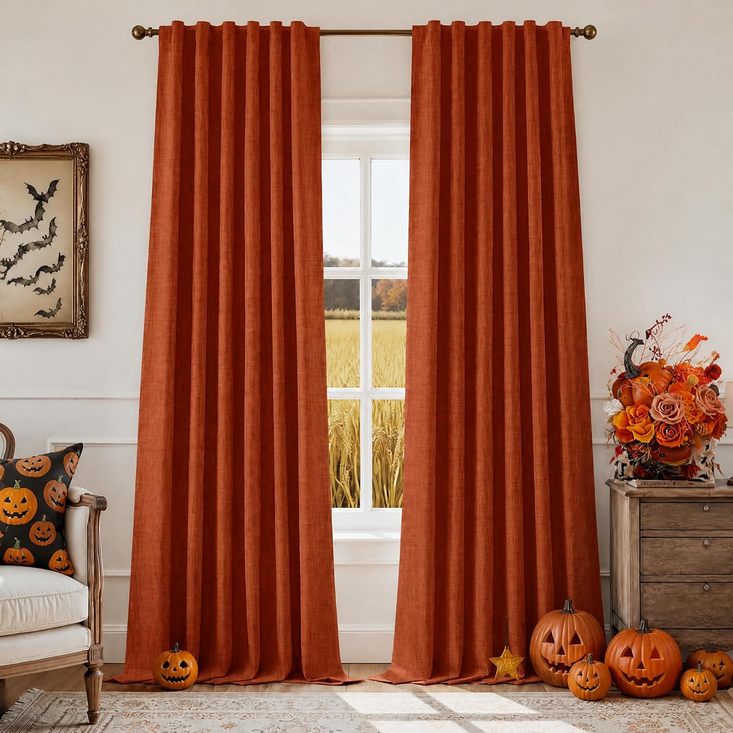 Detalle de HOMEIDEAS Blackout Curtains, 84-Inch