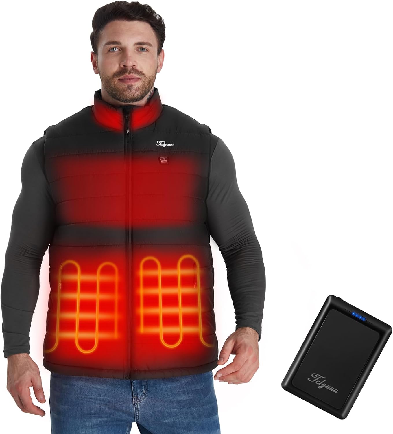 Detalle de Telguua K112 Men's Heated Gilet, 10,000mAh Power Bank, 3 Heat Settings