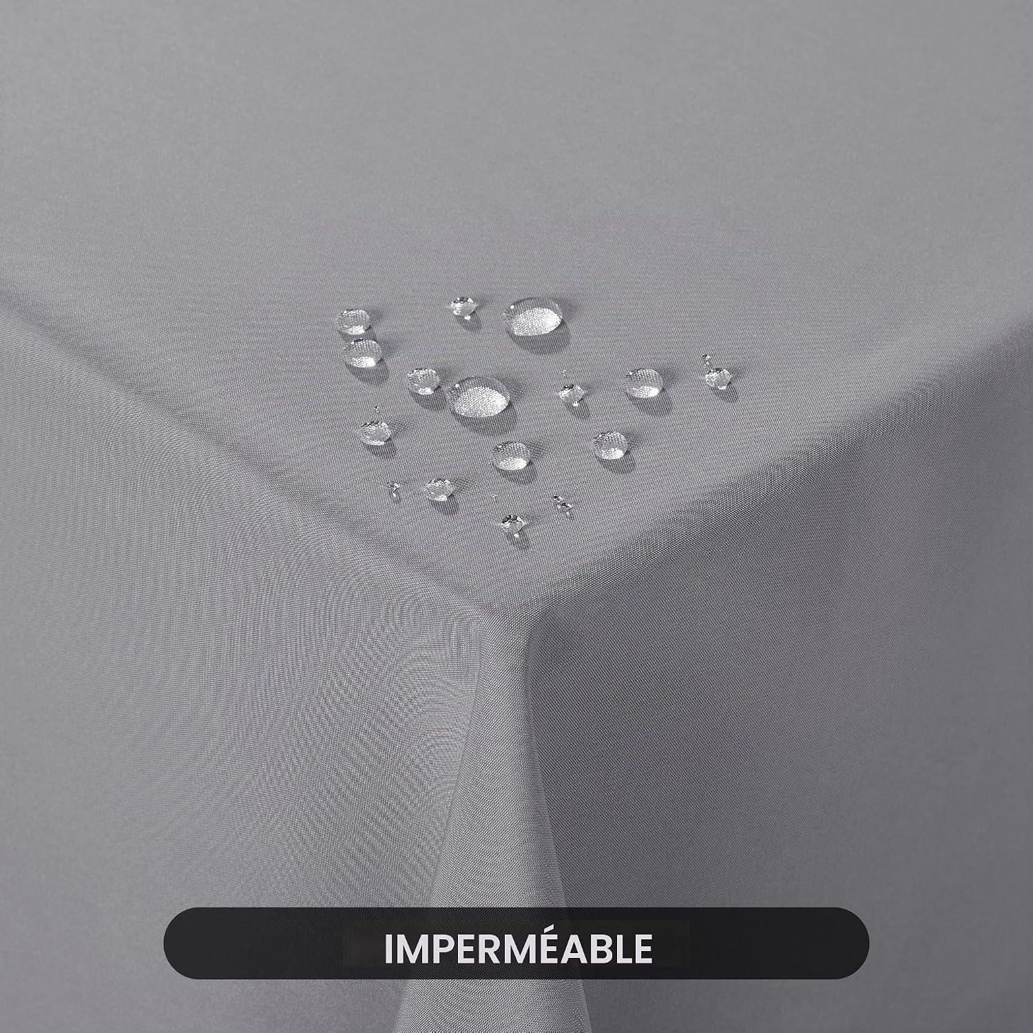 Detalle de Deconovo Nappe Rectangulaire Anti Tache 130x280 cm – Gris, Microfibre et Étanche