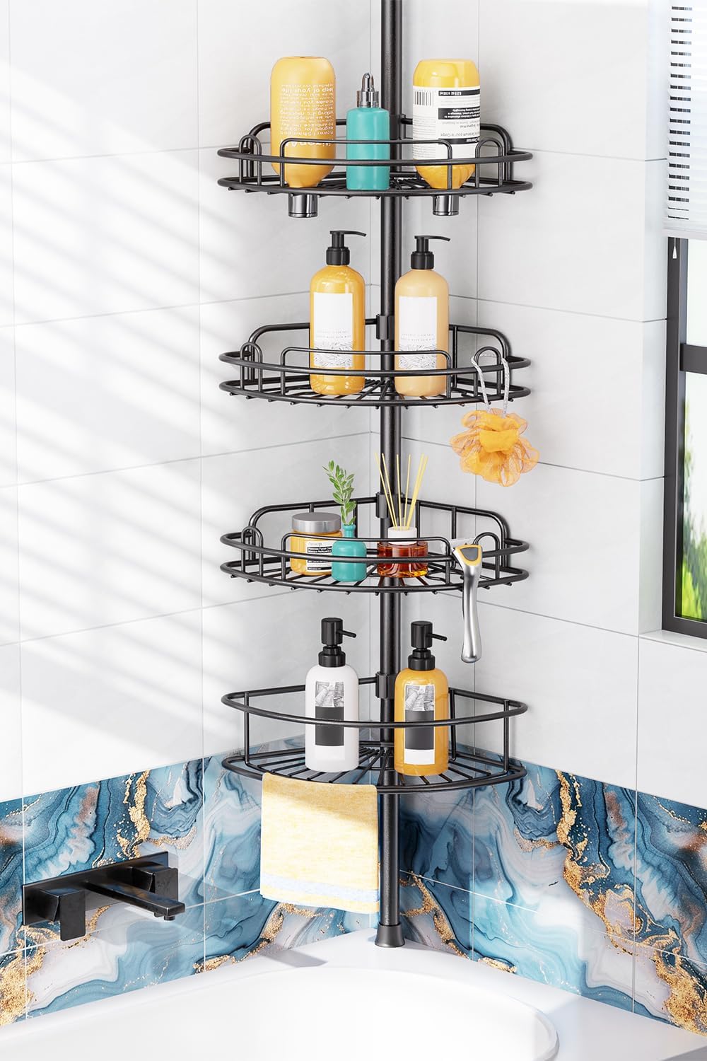 Imagen de HAMITOR 4-Tier Tension Shower Caddy en OfertitasTOP