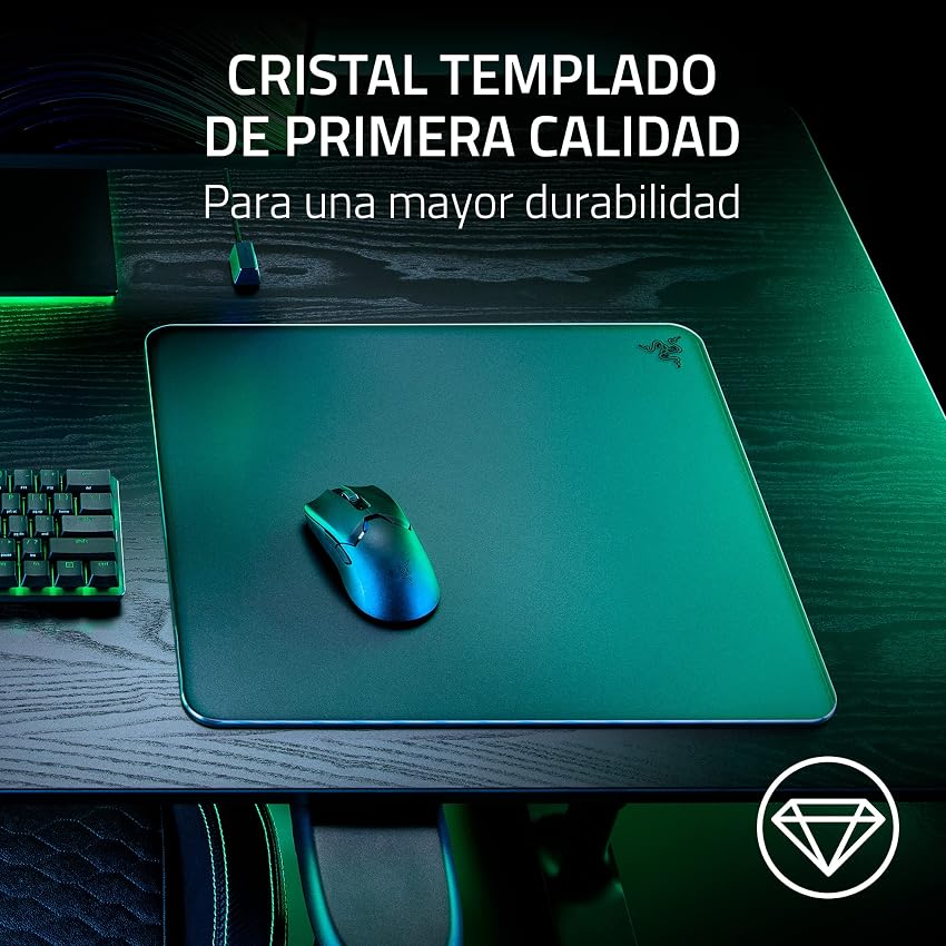 Detalle 2 de Razer Atlas — Alfombrilla de Cristal con Base Antideslizante 🖱