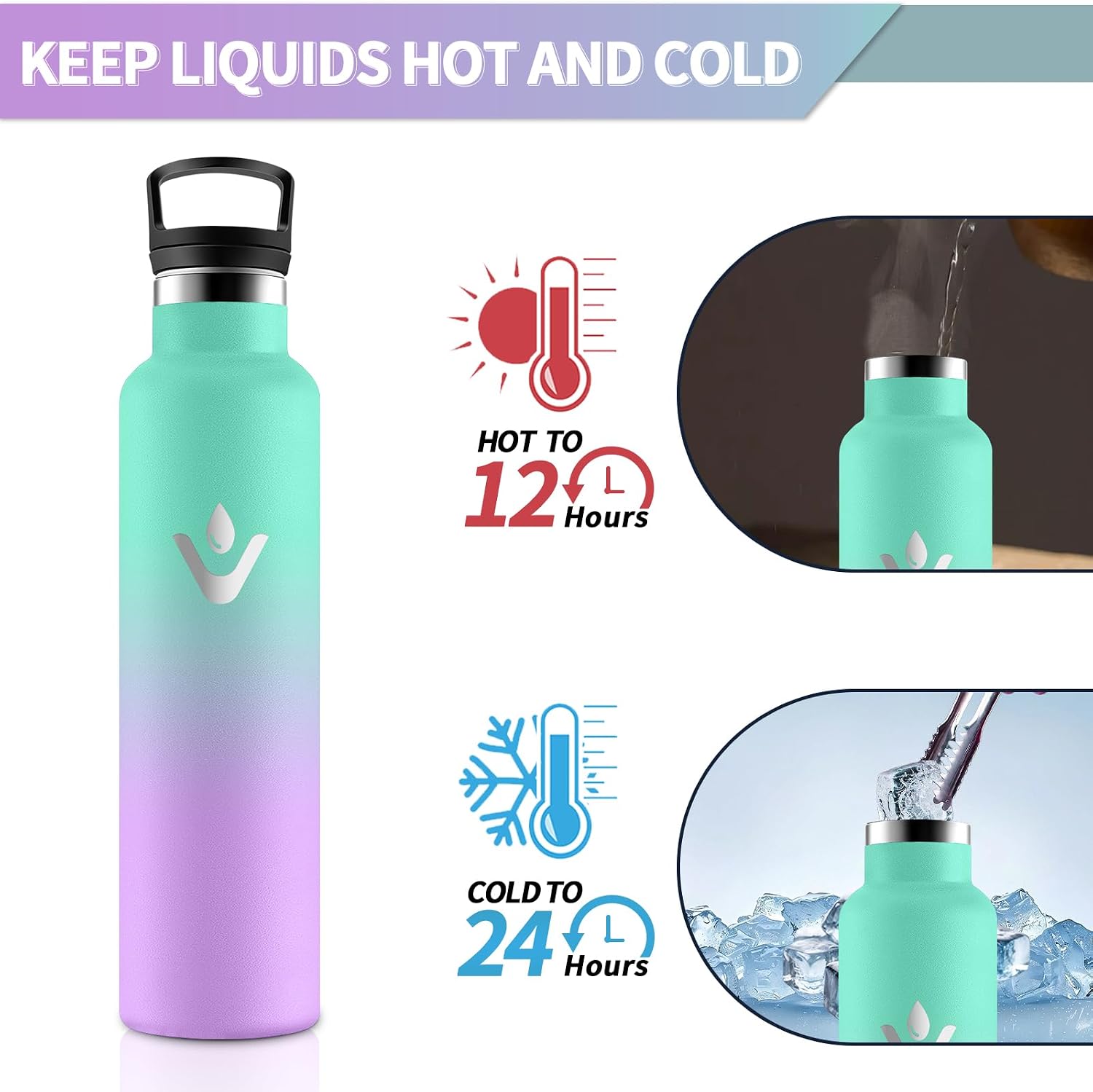 Detalle de Motswedi Gourde isotherme 1 l avec paille et poignée – inox anti-fuite