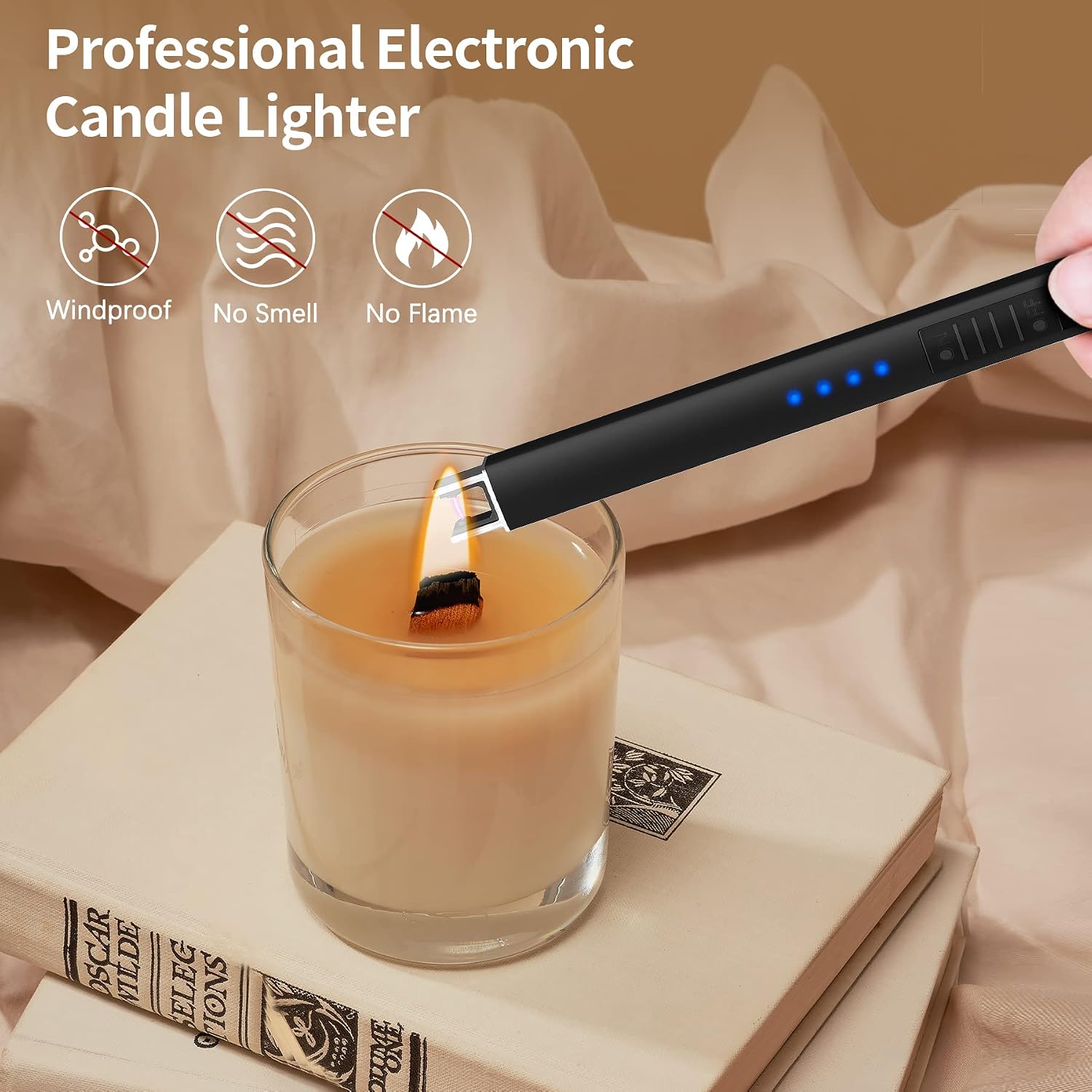Detalle de Rouclo Rouclo-601 elektrische plasma-aansteker, USB-oplaadbaar en windbestendig