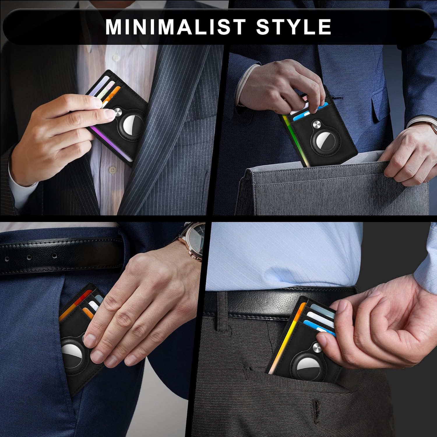Thumbnail 6 de Hawanik Slim Minimalist AirTag Wallet with RFID