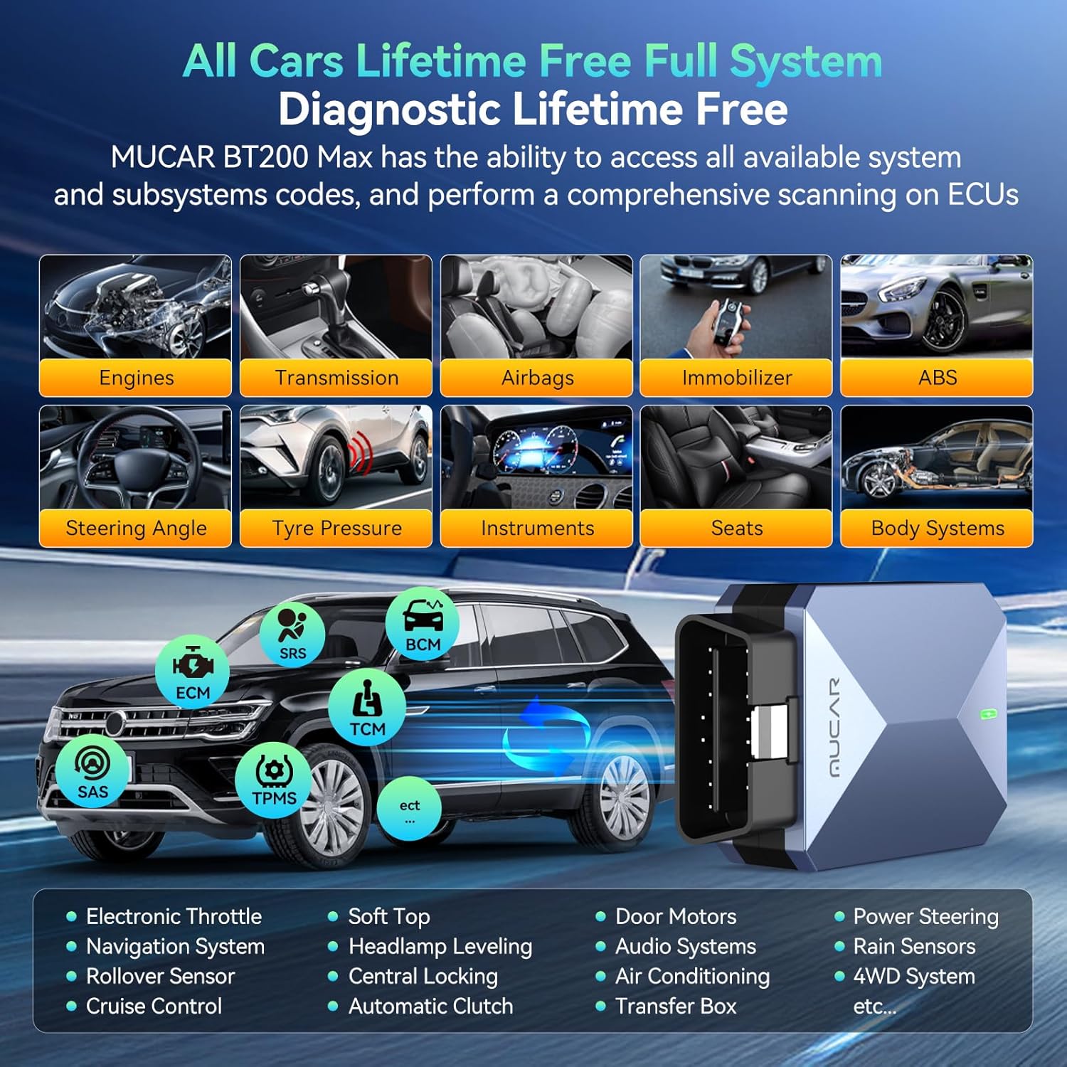 Thumbnail 5 de MUCAR AI-Assisted OBD2 Scanner BT200 MAX (Bluetooth) with Lifetime Updates