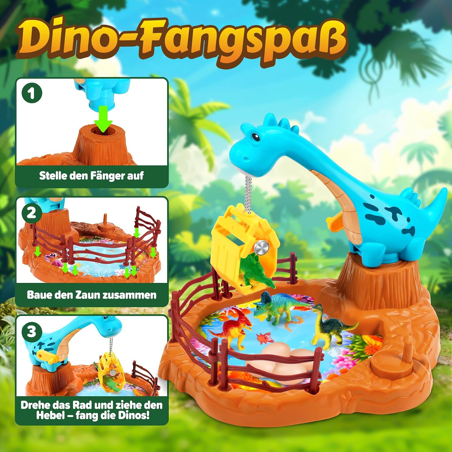 Detalle de WEARXI Dinosaurier Spielzeug Greifset 19x24 cm