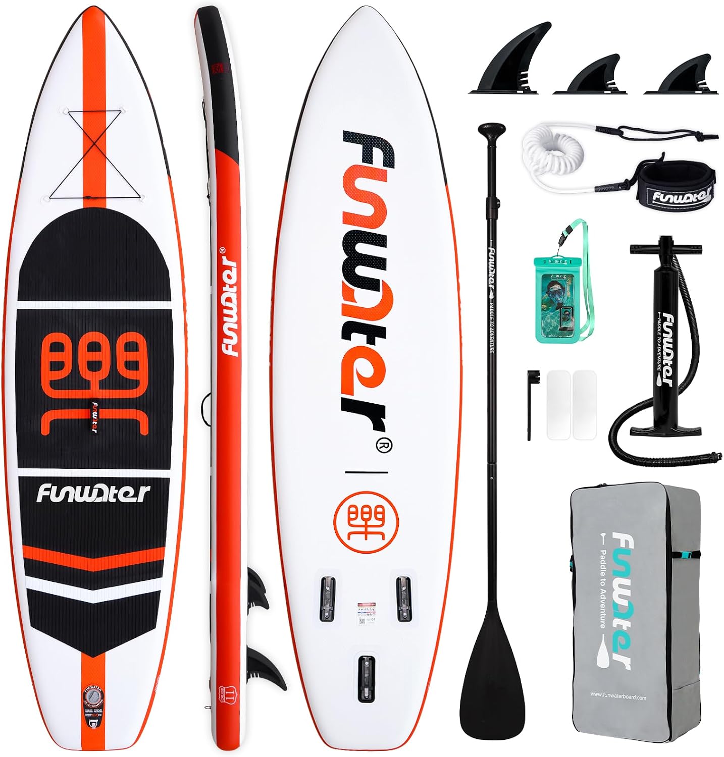 FunWater 10'6"–11'6" SUP Board – aufblasbares Allround-Stand-Up-Paddleboard für Einsteiger & Familien