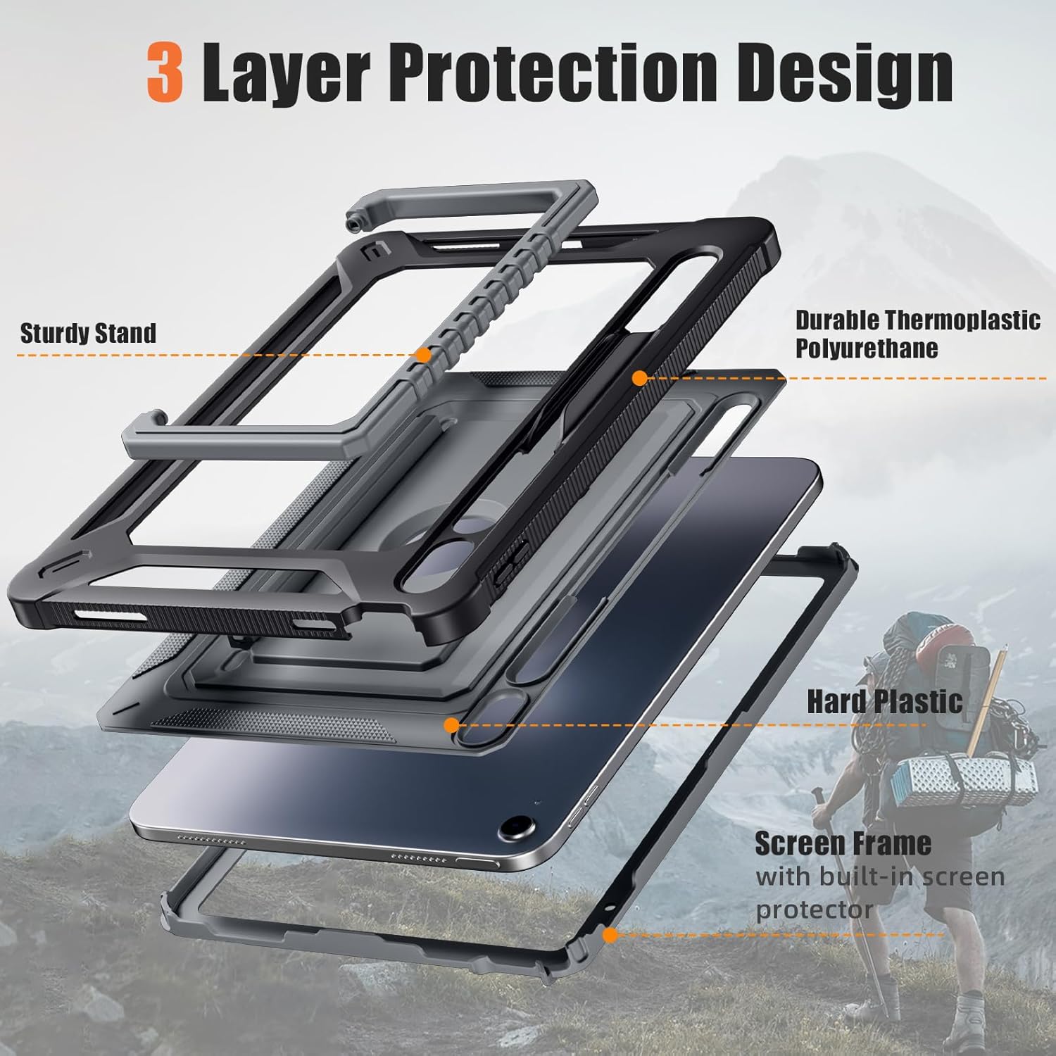 Detalle de Vobafe iPad A16 case 180° stand