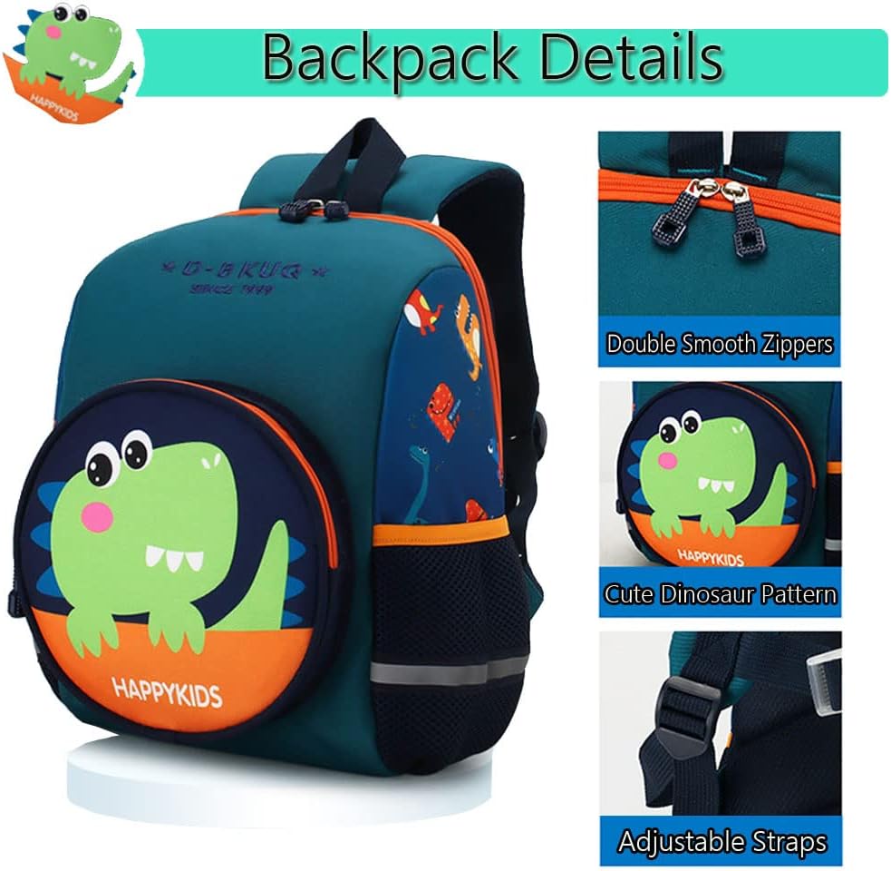 Detalle de XNDZ Dinosaur Toddler Backpack for Kids 3–6