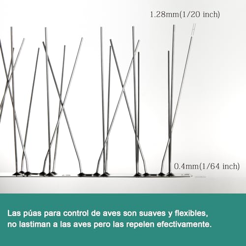 Thumbnail 3 de OFFO Pinchos Antipalomas de Acero Inoxidable 100 mm | Solución duradera para balcones y fachadas
