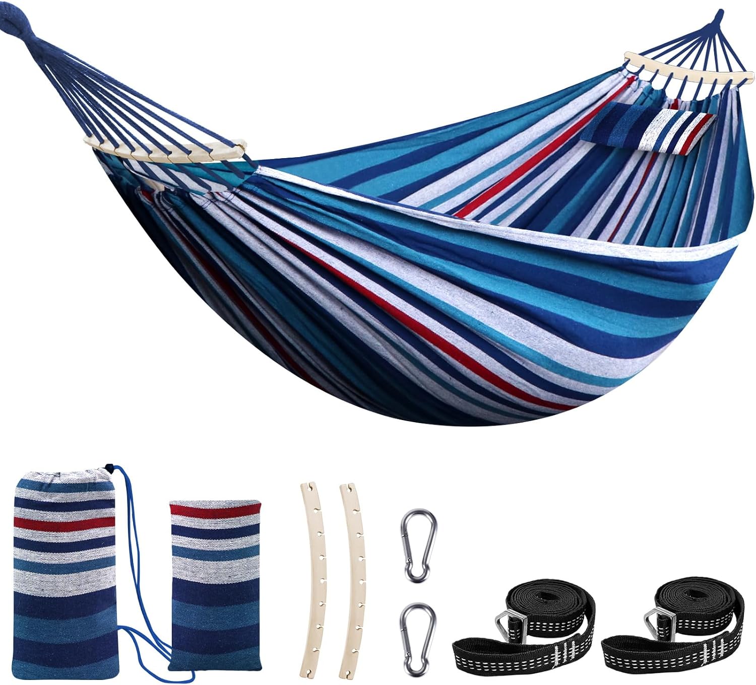 Detalle de Chihee CHCO/270150DC Cotton-Blend Hammock, 106 x 59 in with Detachable Spreader Bars