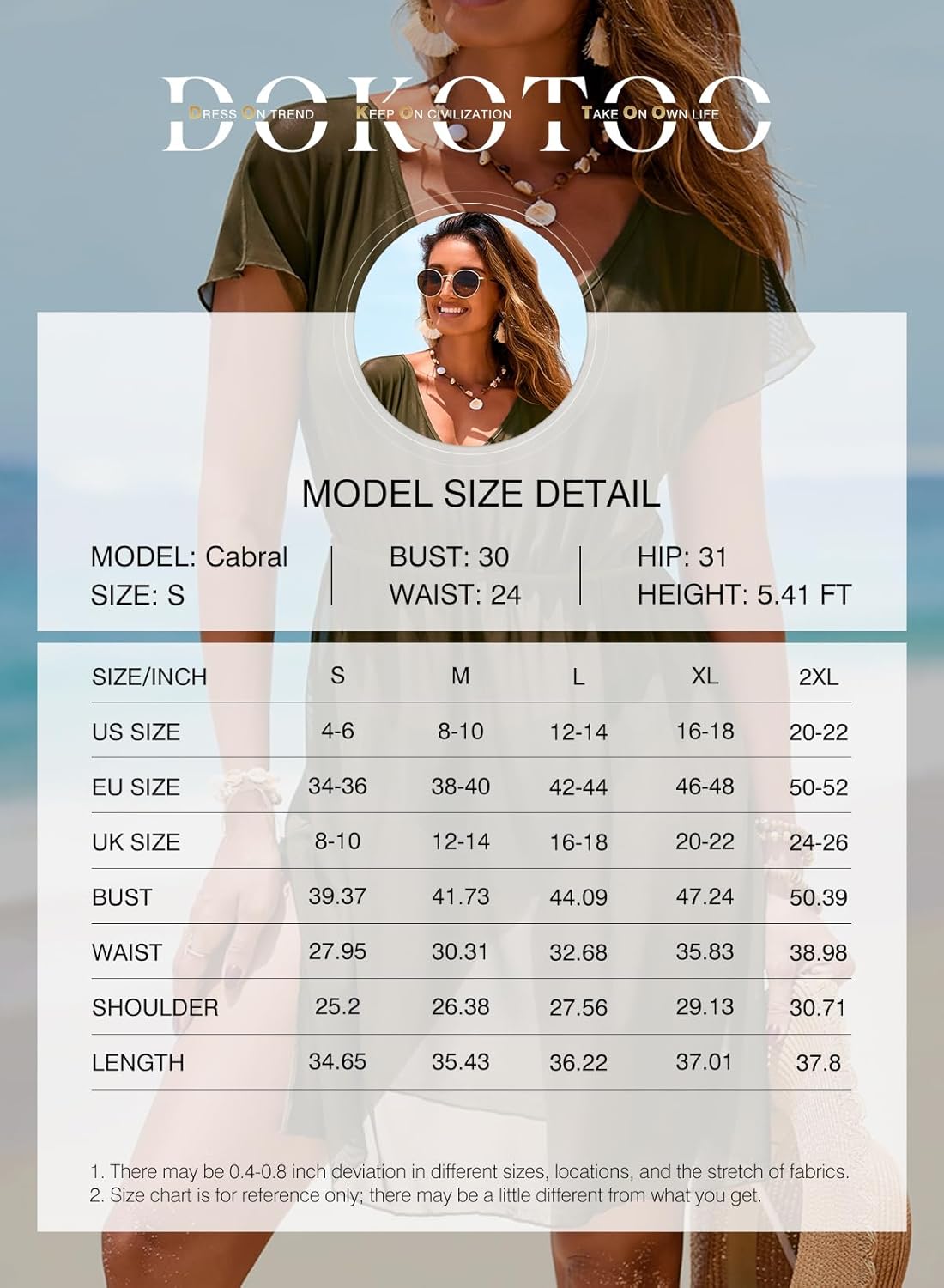 Thumbnail 3 de Dokotoo Beach Coverups for Women: Floral Sheer Short Sleeve Dress