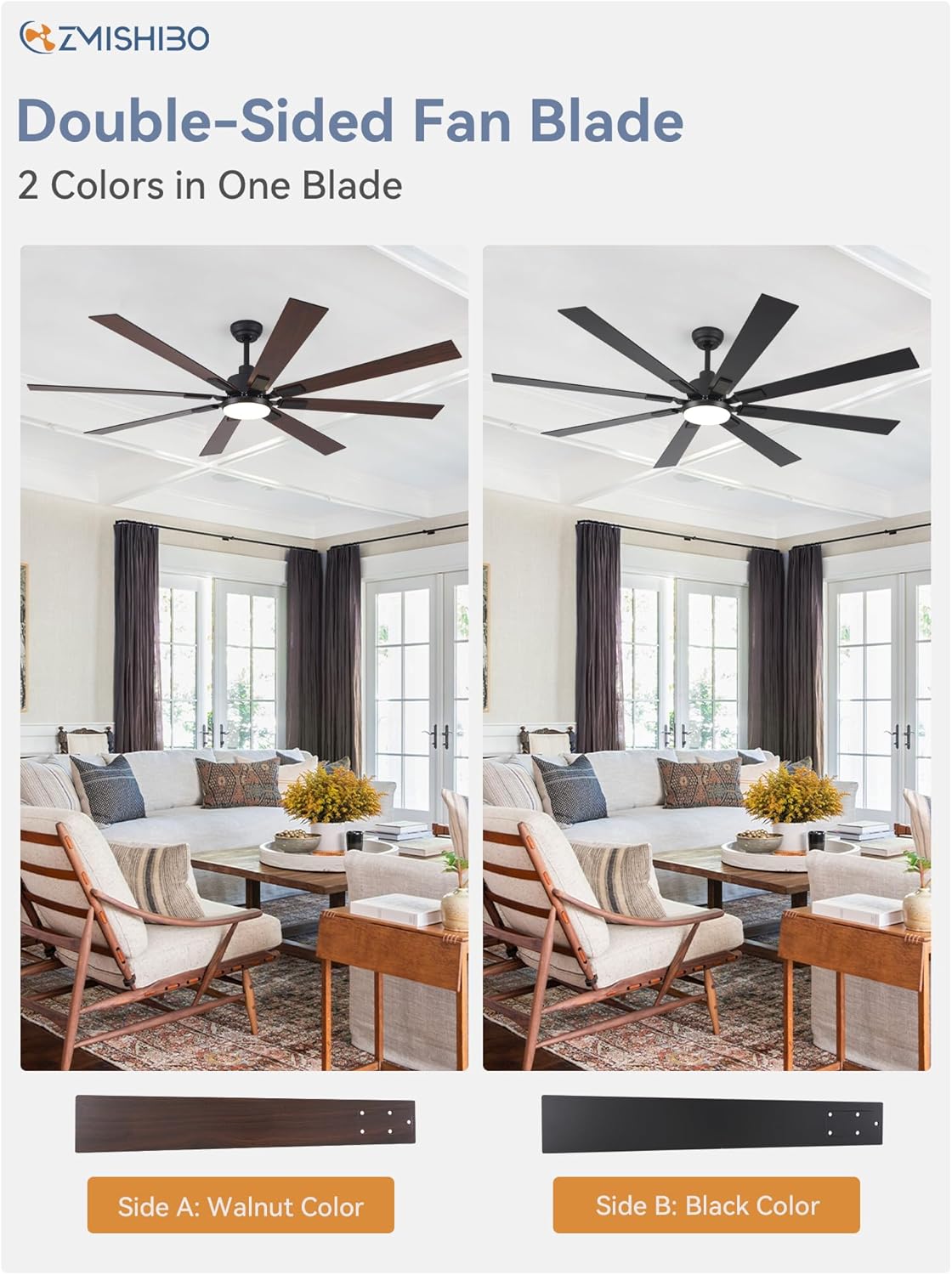 Thumbnail 1 de ZMISHIBO 72-inch Ceiling Fan with Lights