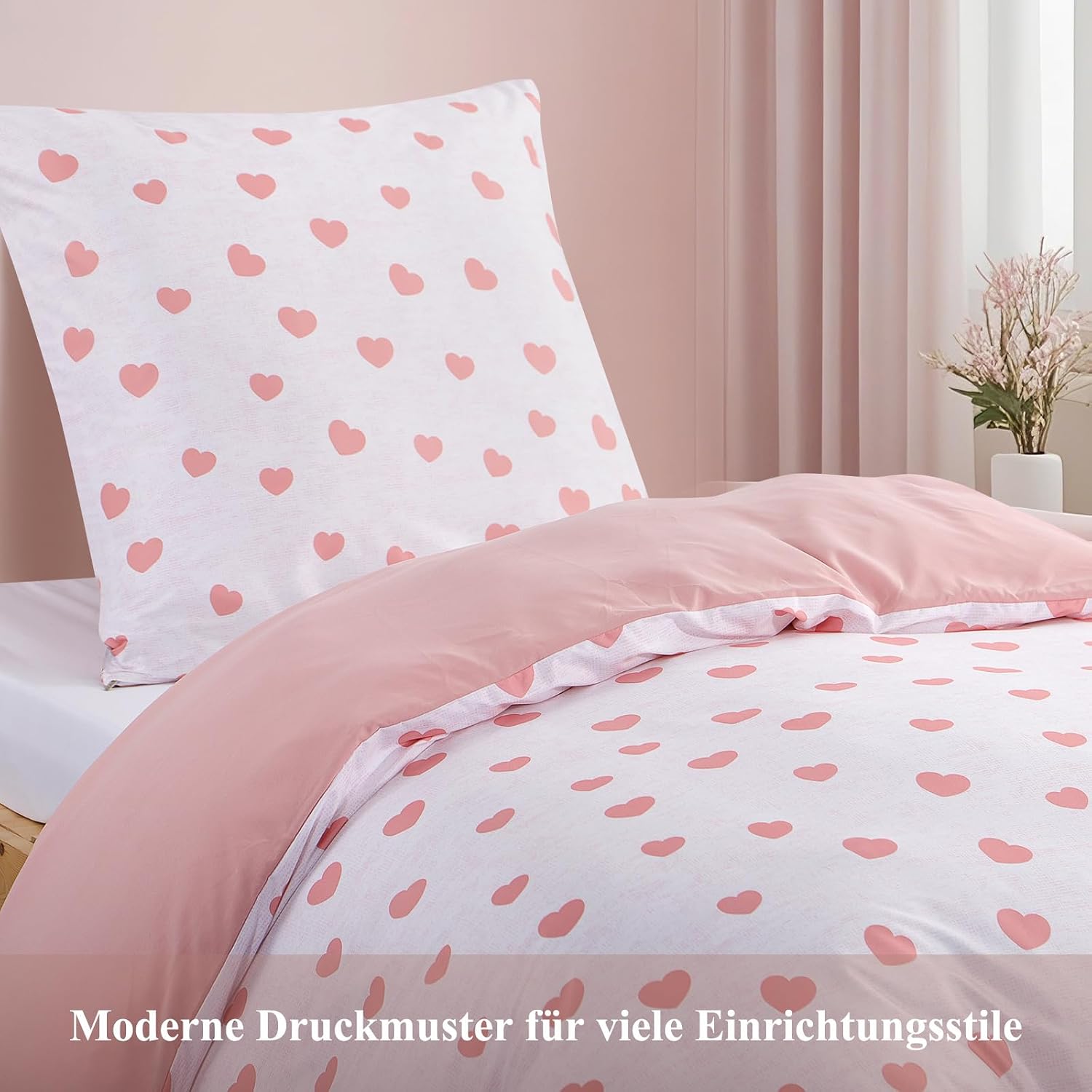 Thumbnail 2 de RUIKASI Bettwäsche 155x220 Rosa 2tlg