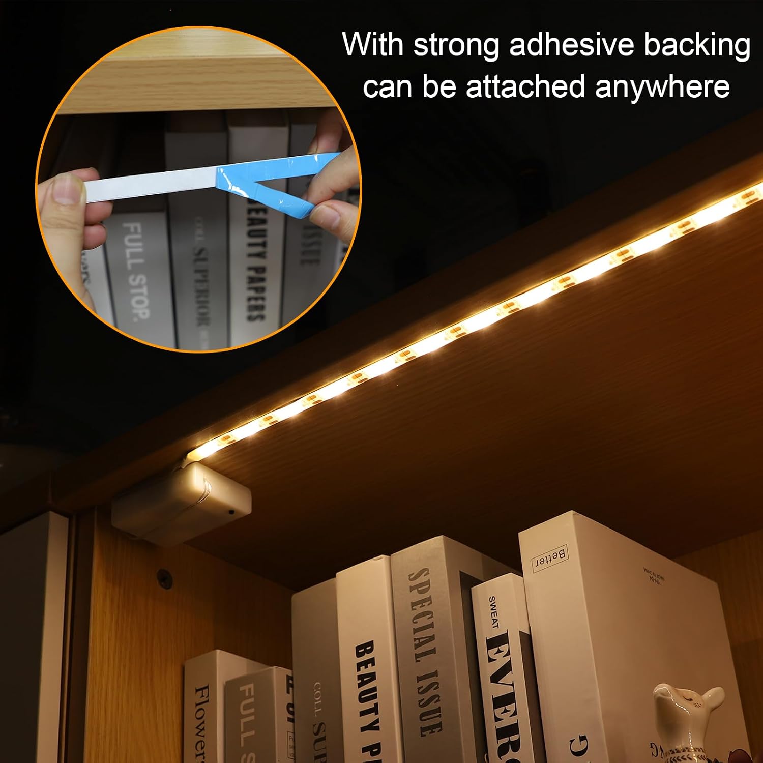 Detalle de Auting YD-FPC-2835-120LED-12V-10MM-8w batterij-ledstrip, 1 m, warmwit
