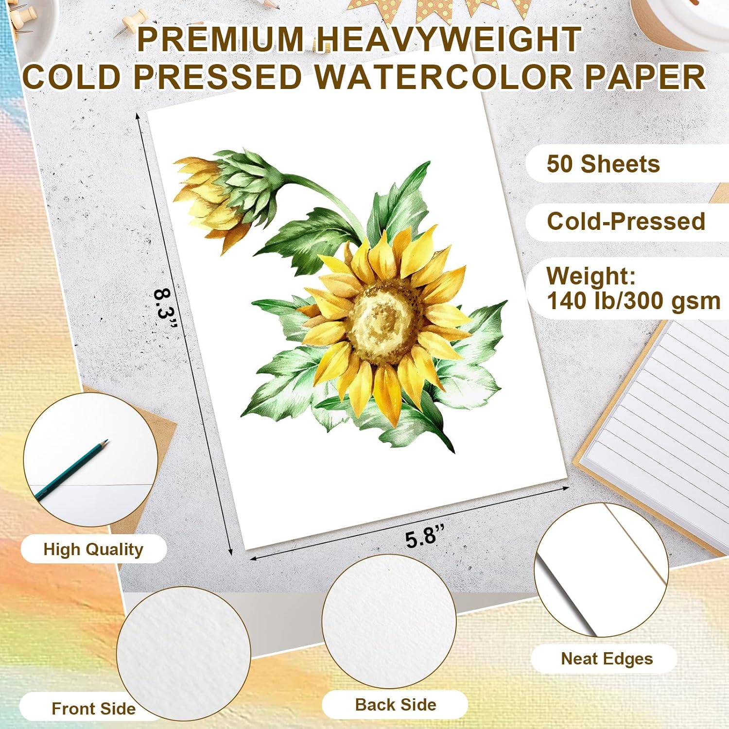 Thumbnail 1 de Romon Carta Acquerello 300 g/m², blocco A5 50 fg 📷