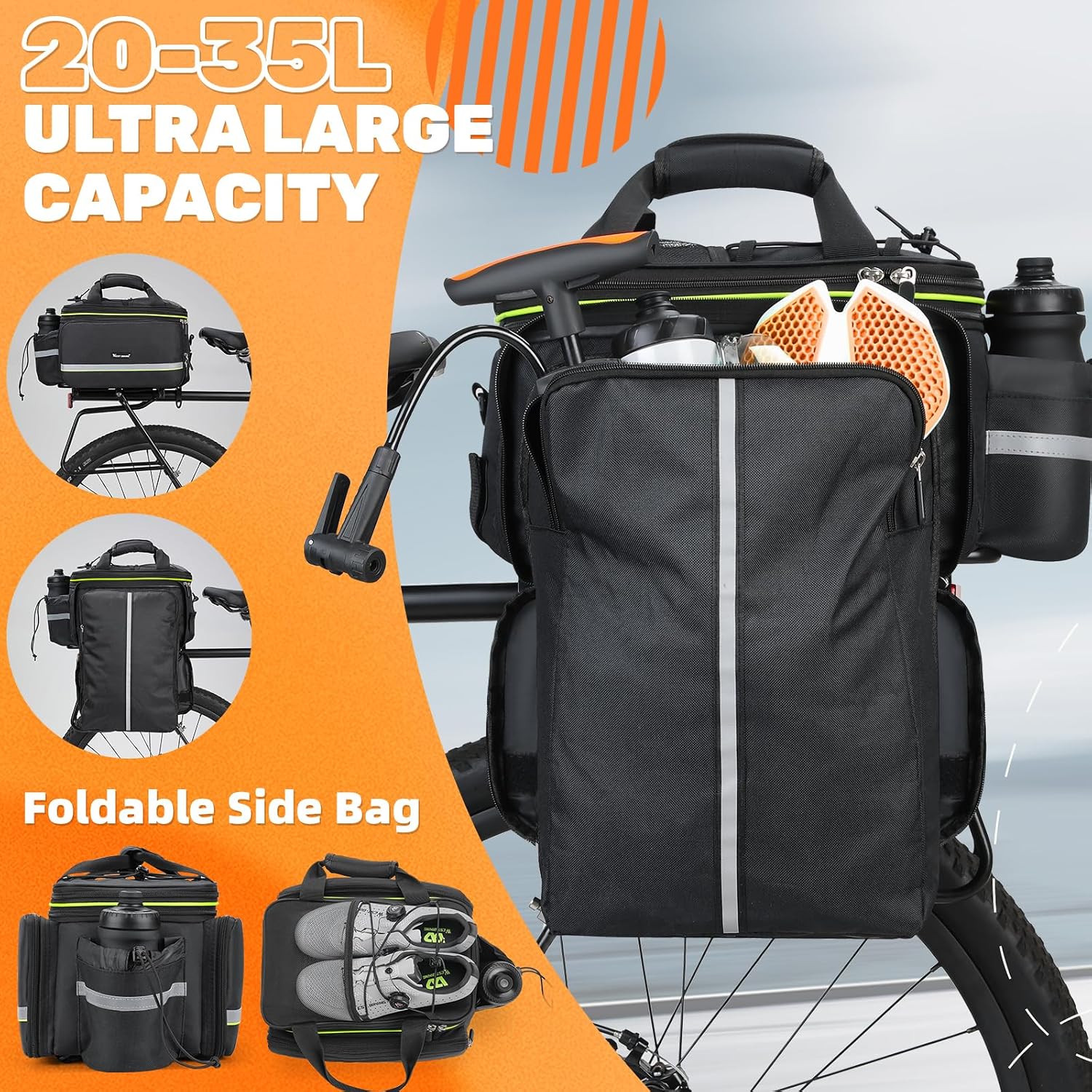 Detalle 2 de 35L Bike Storage Bag Double Side Panniers