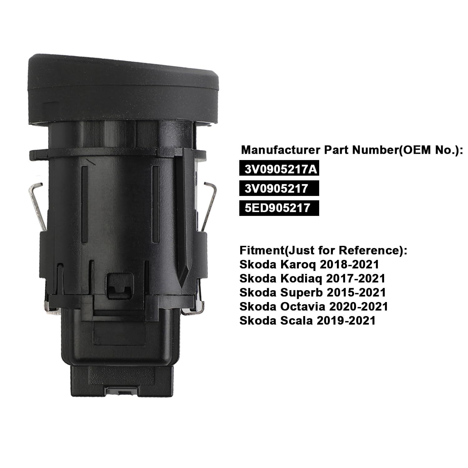Detalle de YAOPEI Engine Start Stop Button for Skoda (3V0905217A) – Direct Replacement Starter Switch
