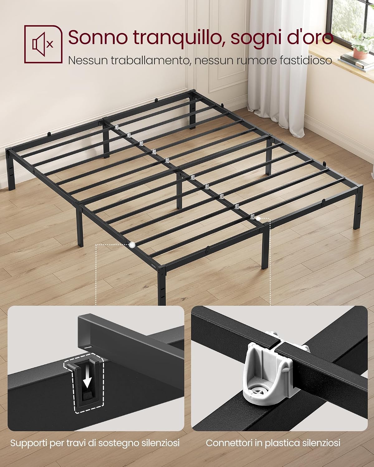 Thumbnail 2 de VASAGLE RMB135B01 Struttura Letto Matrimoniale