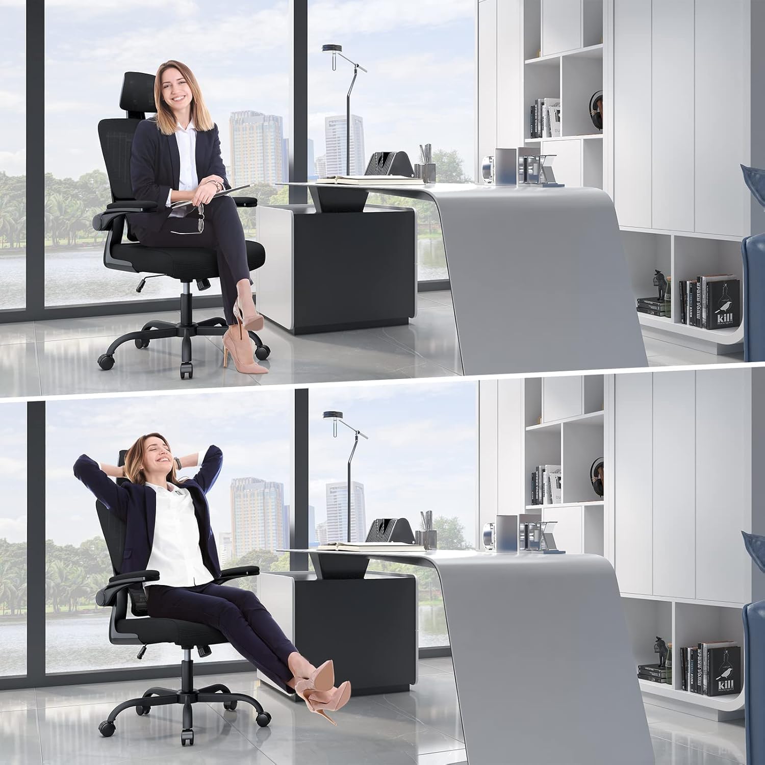 Detalle 2 de naspaluro Ergonomischer Bürostuhl, Lordosenstütze