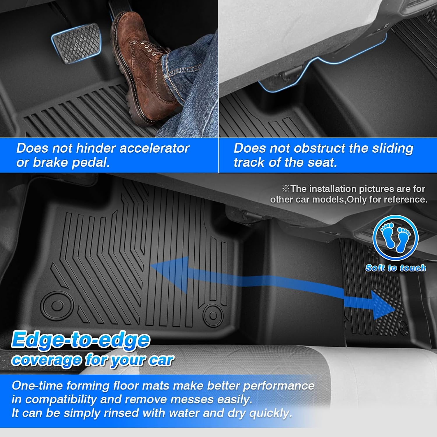 Thumbnail 3 de Cartist All-Weather Floor Mats for Toyota RAV4 (2019–2025): Full Set with Door Sill Guards
