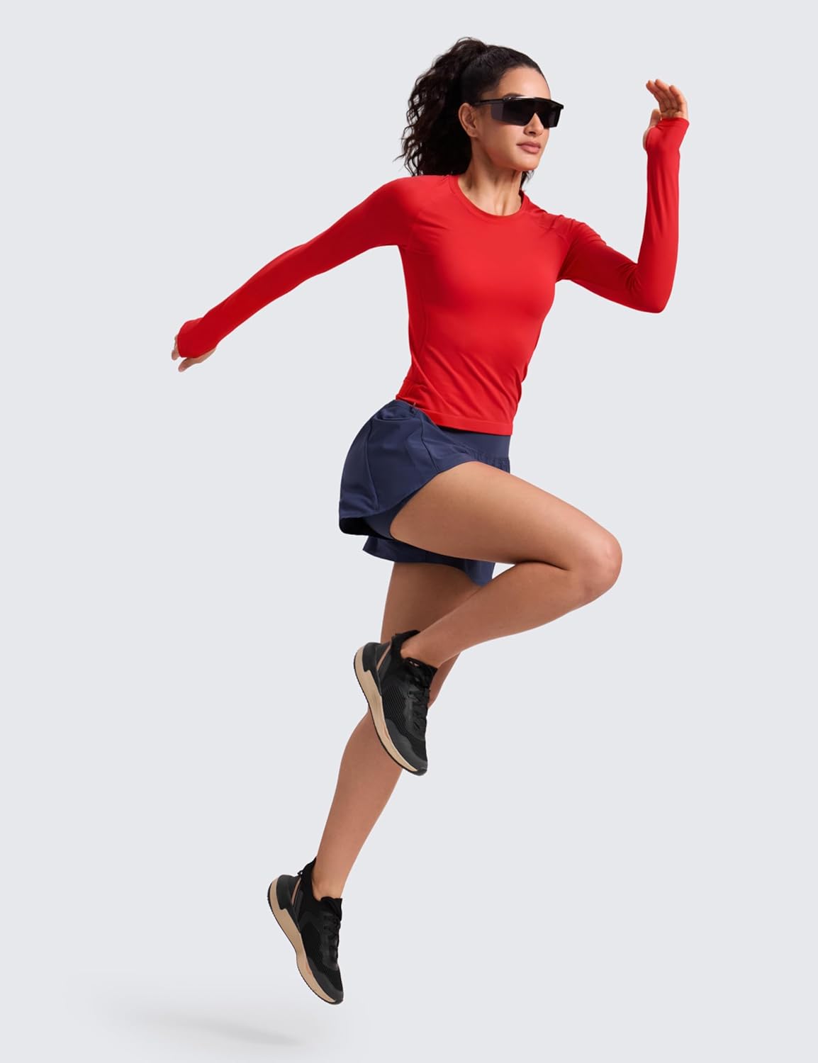 Thumbnail 2 de CRZ YOGA Femme sans Couture à Manches Longues - Tee-Shirt de Yoga Athlétique à Séchage Rapide avec Trous pour les Pouces
